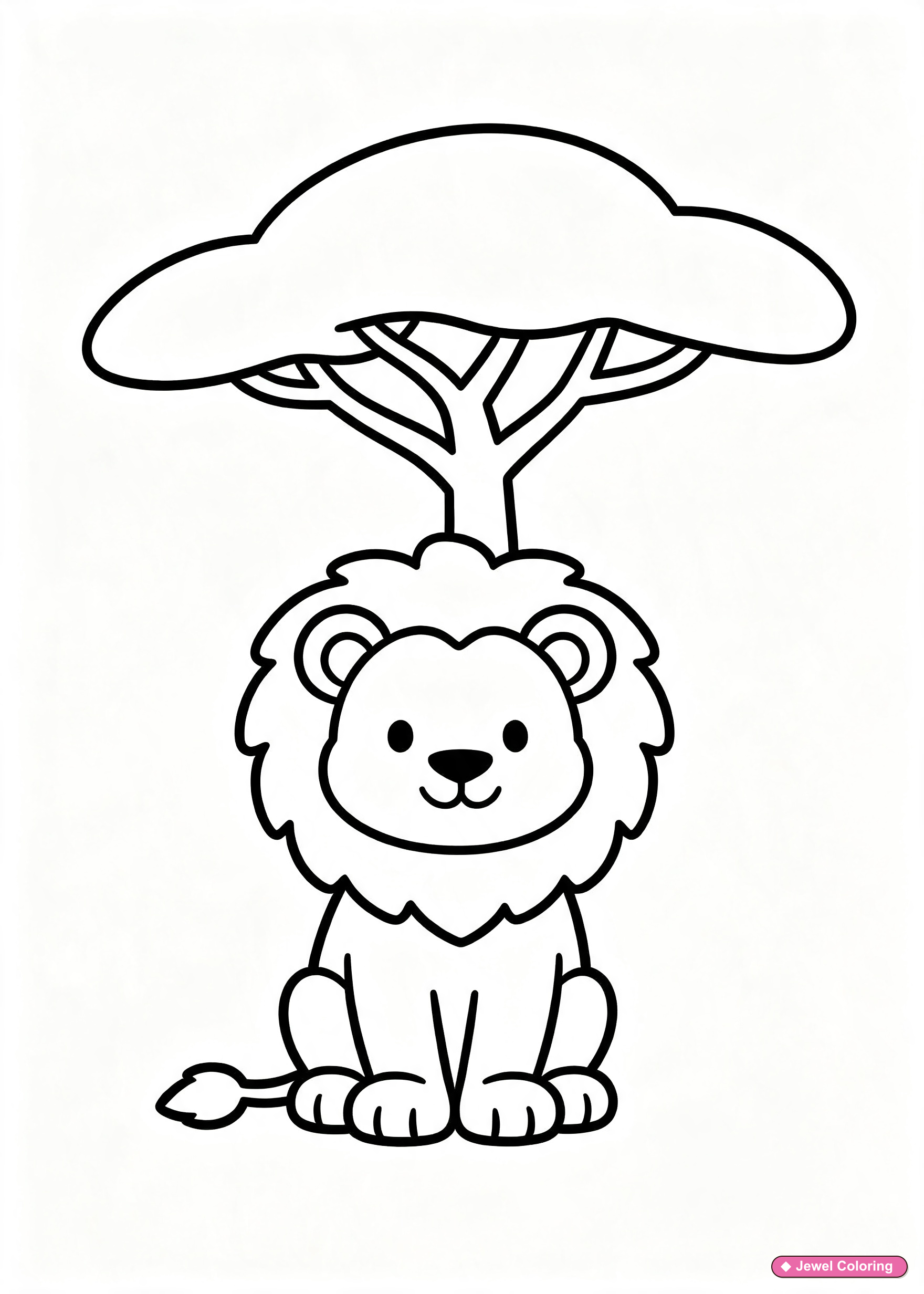 Lion Cub Coloring Page printable animals coloring page