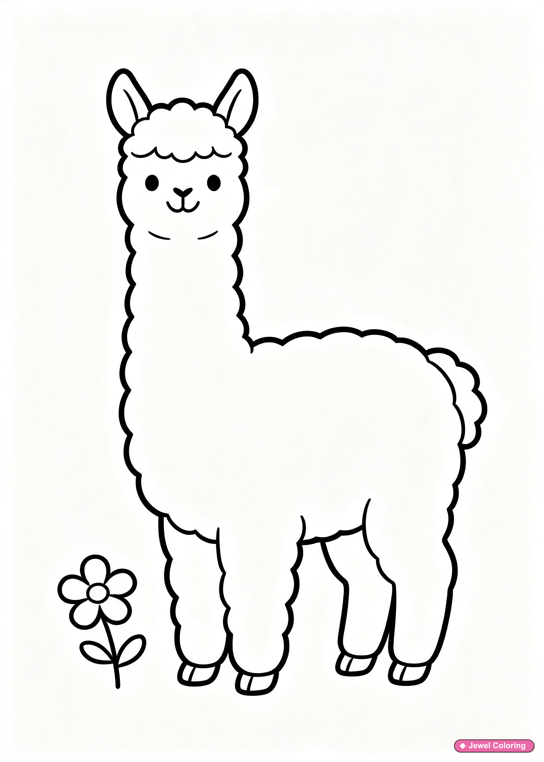 Llama Coloring Page printable animals coloring page