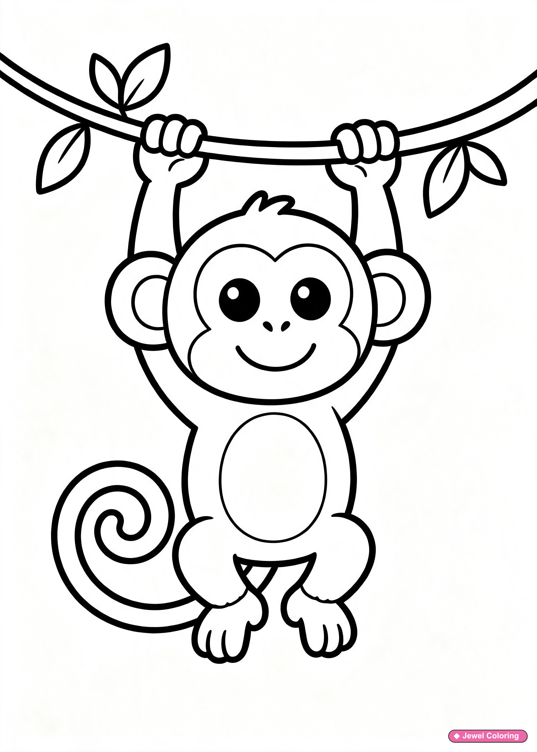 Monkey Coloring Page printable animals coloring page