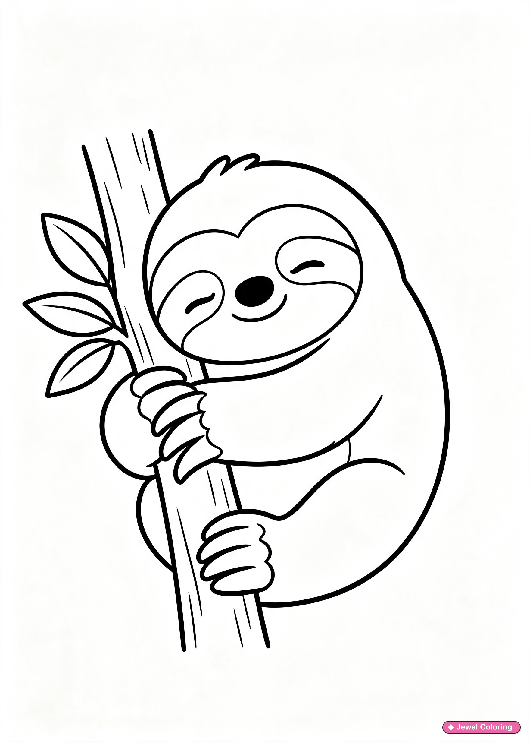 Sloth Coloring Page printable animals coloring page
