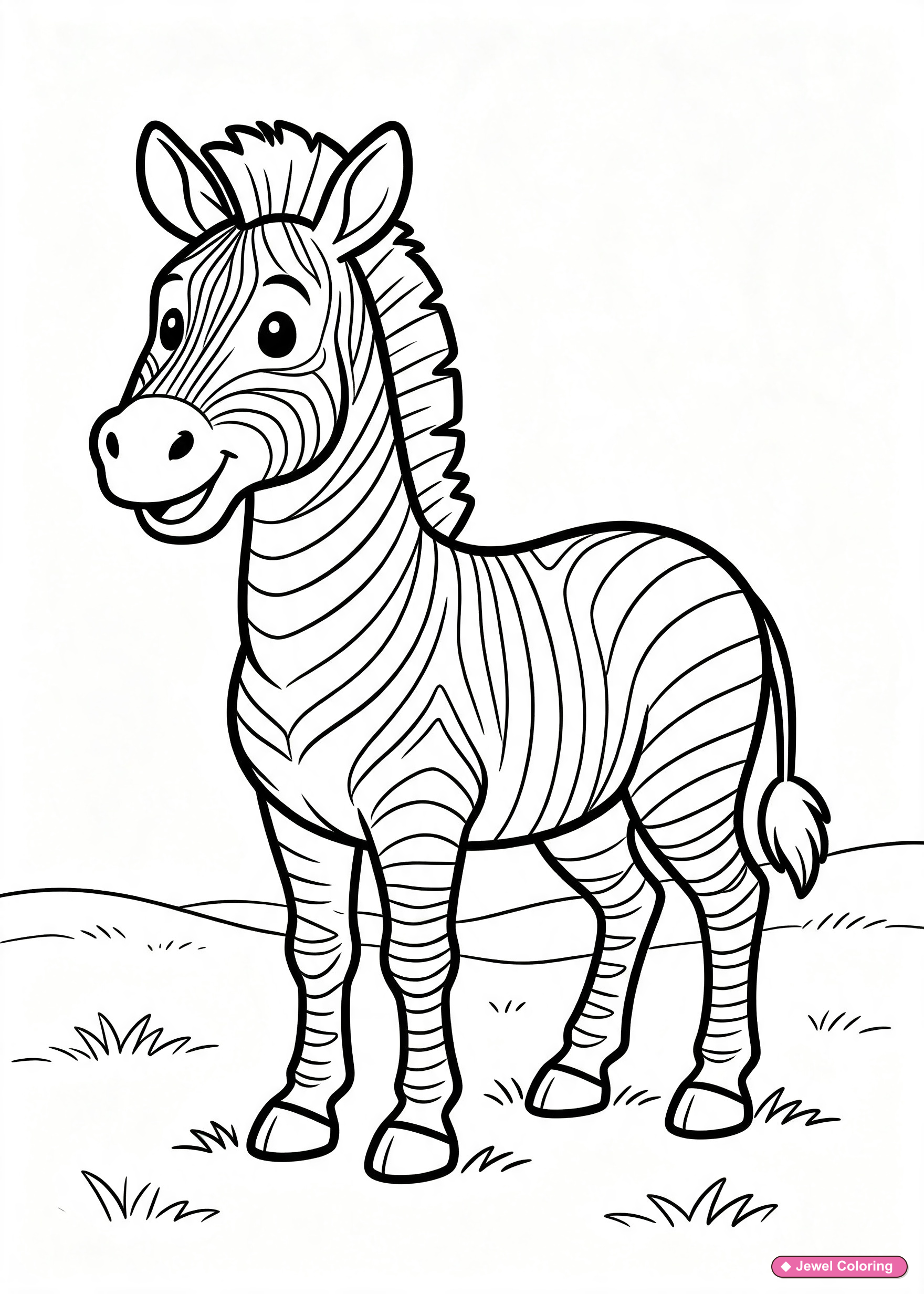 Zebra Coloring Page printable animals coloring page