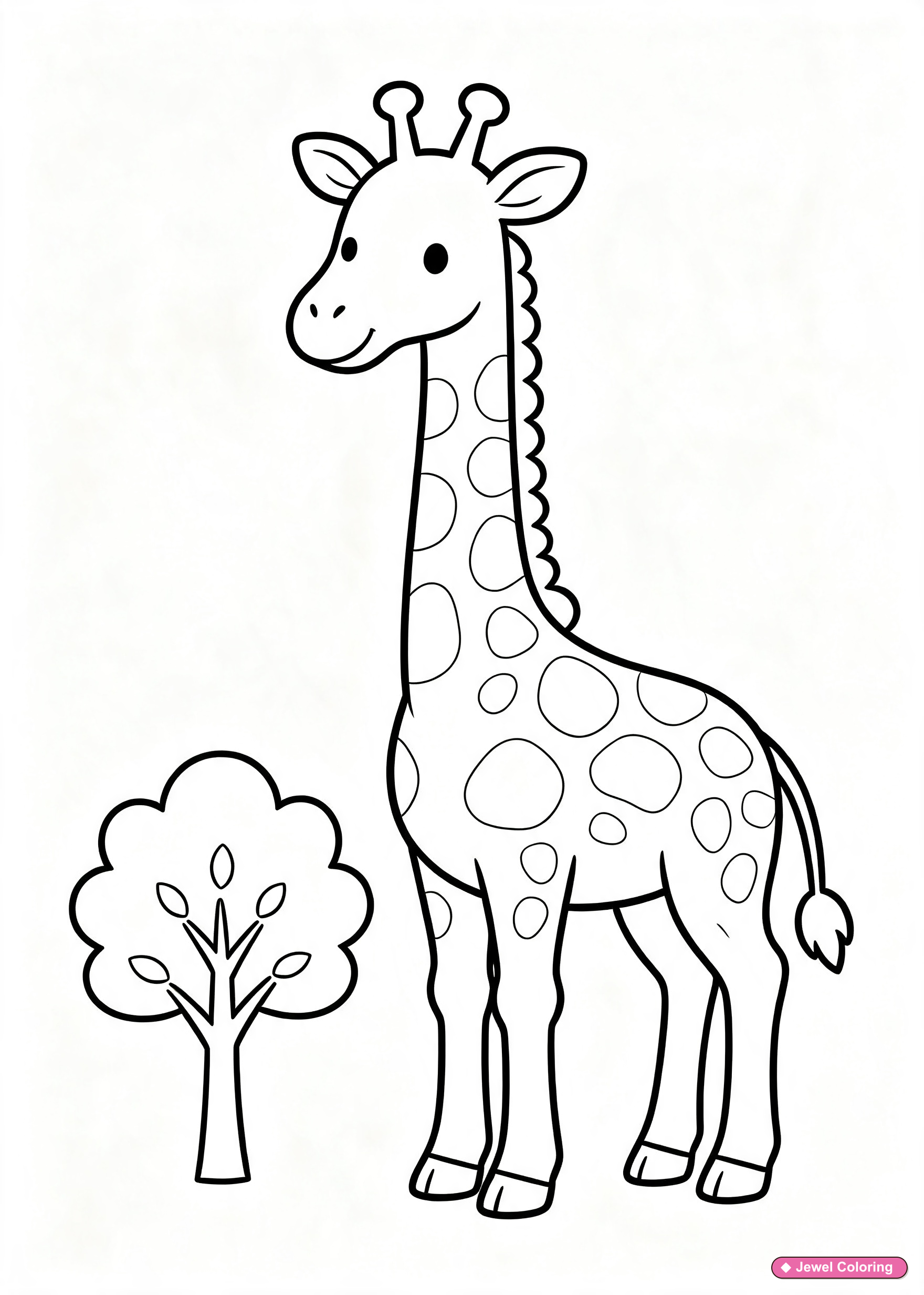 Zoo Giraffe Coloring Page printable animals coloring page