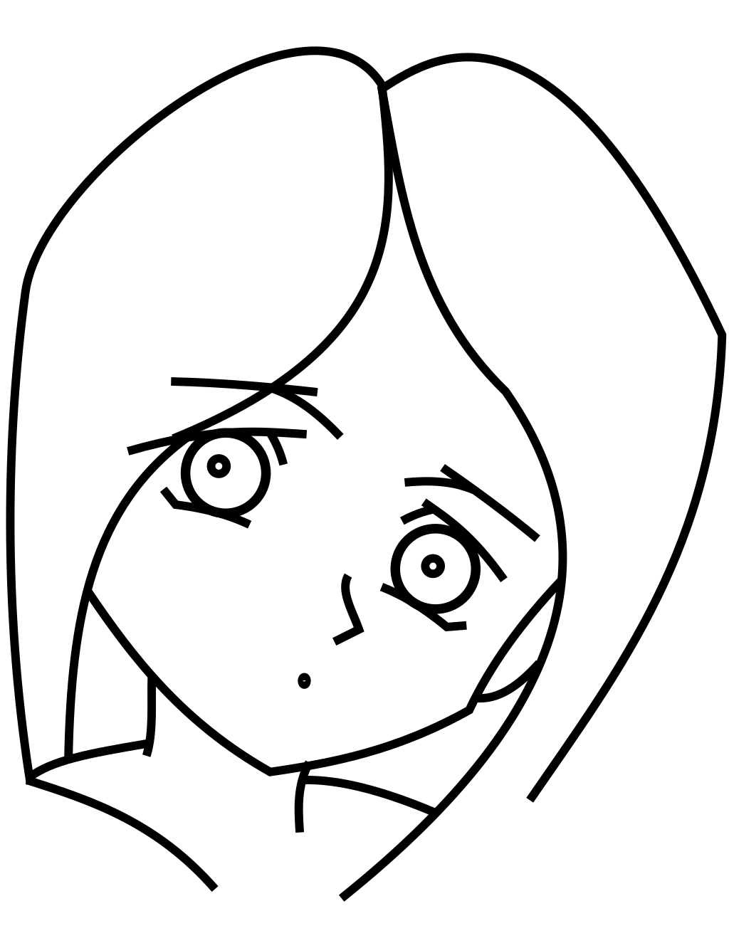 Anime Girl Line Art printable anime coloring page