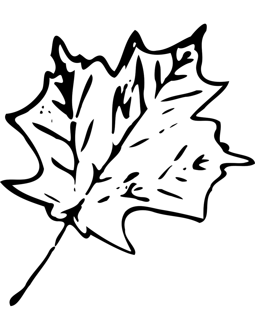 Monochrome Maple Leaf printable september coloring page
