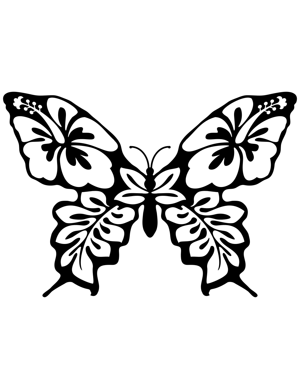 Butterfly Flower Line Art printable may coloring page