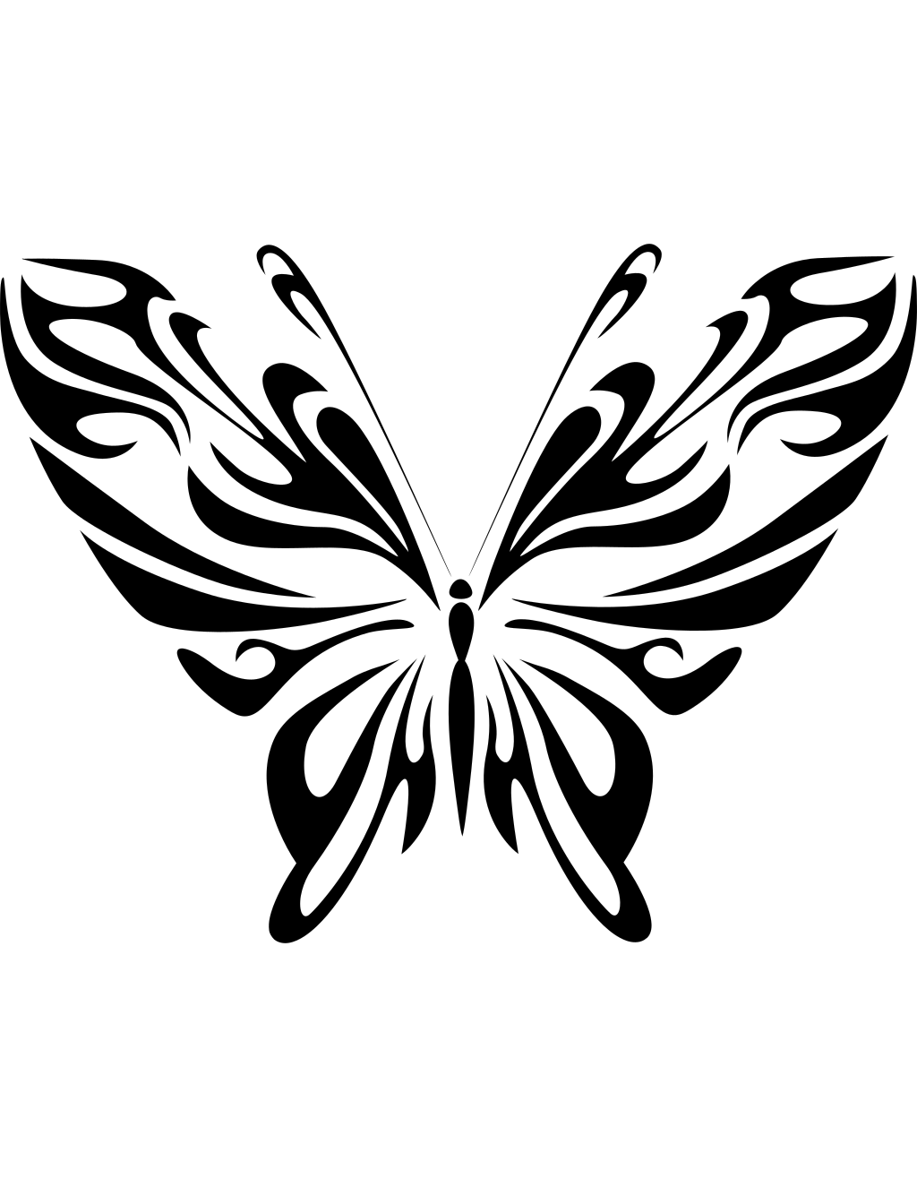 Butterfly Line Art 02 printable butterflies coloring page