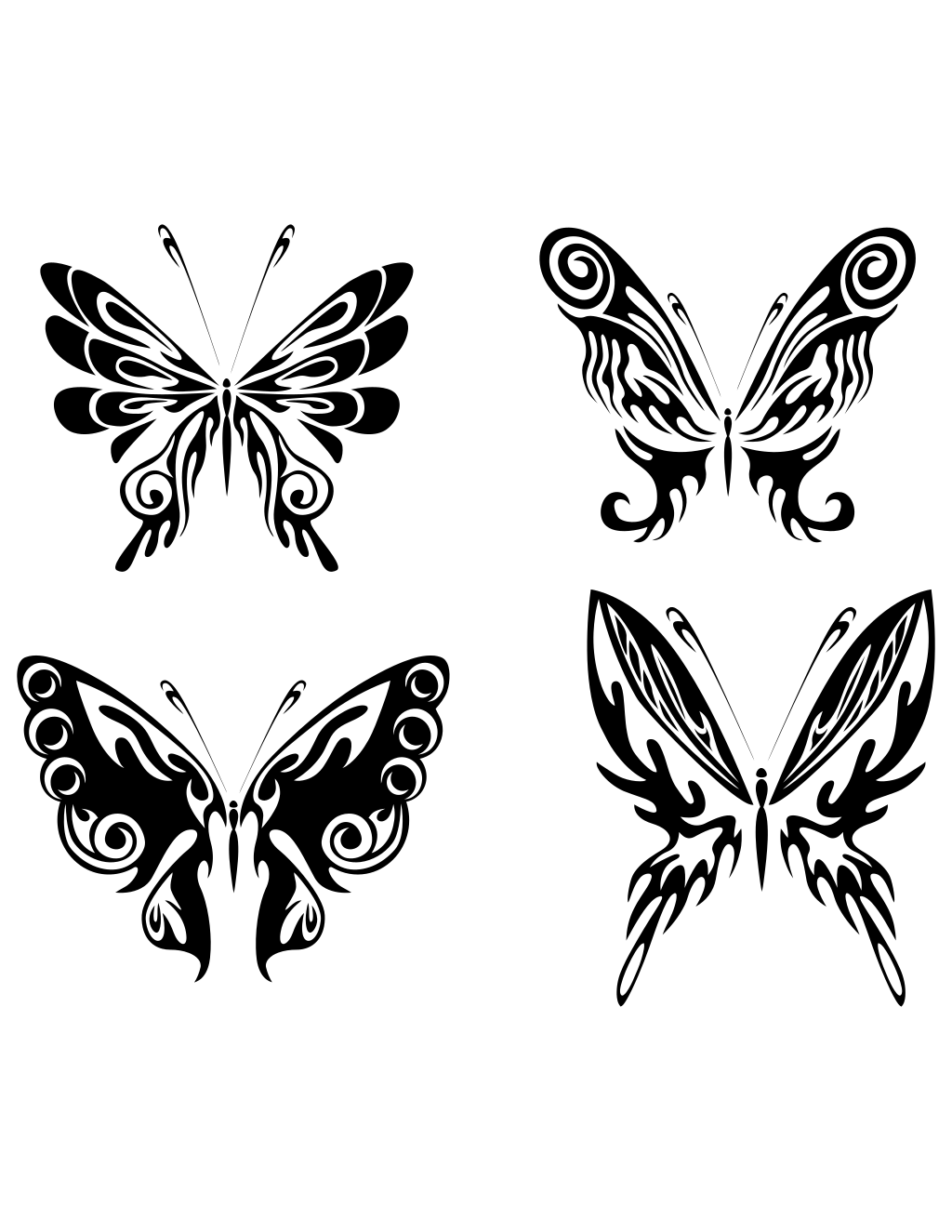 Butterfly Line Art 22 To 25 printable butterflies coloring page