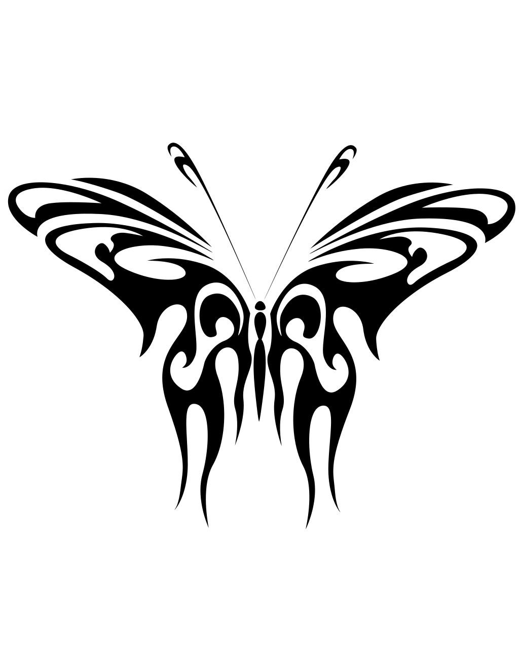 Butterfly Line Art Vector Drawing printable butterflies coloring page