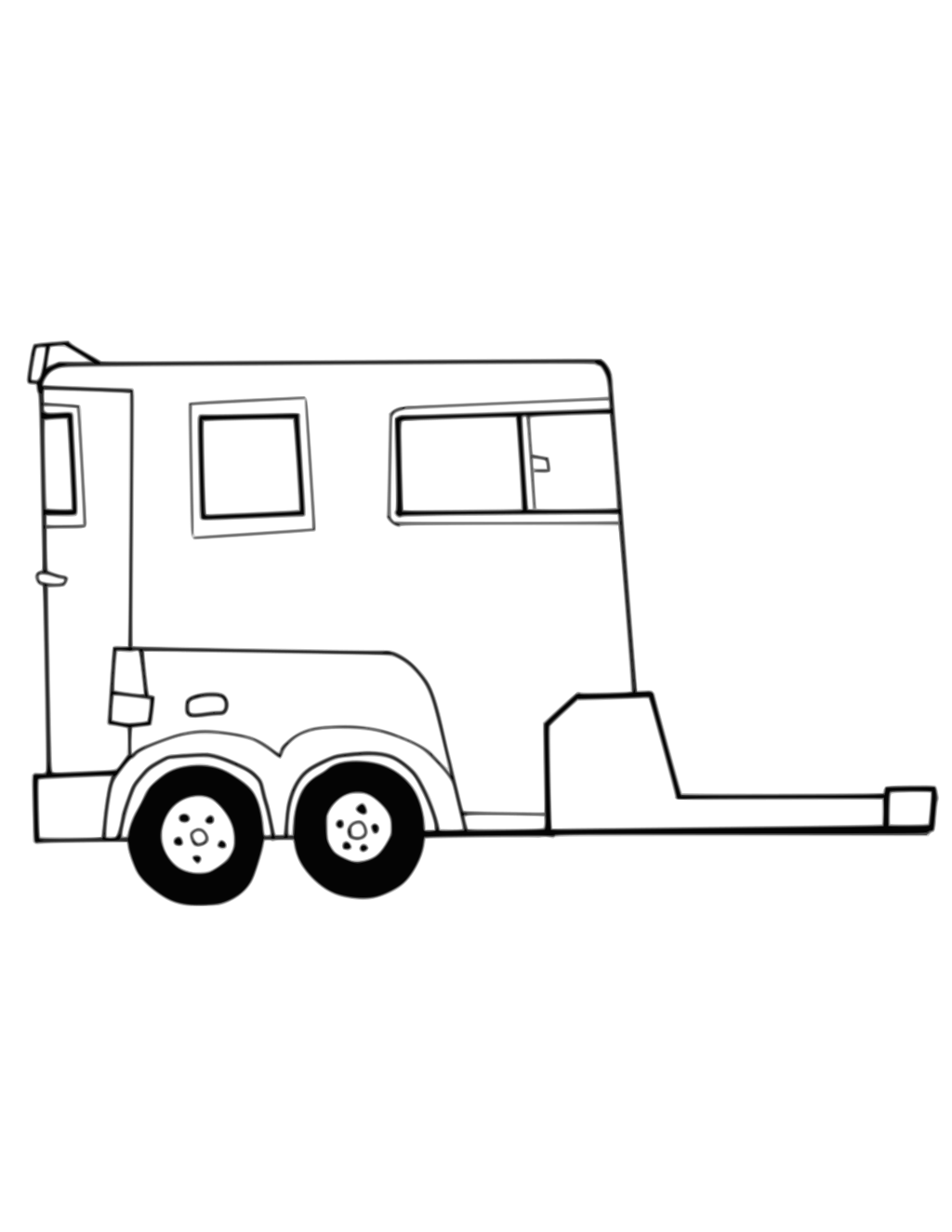 Car Carrier Trailer Design Outline Vector Graphics printable cars coloring page