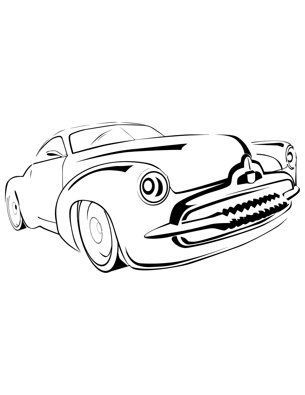 Car Line Art 02 printable cars coloring page