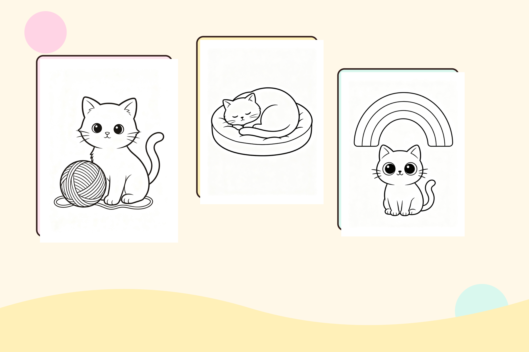 Cats coloring collection preview
