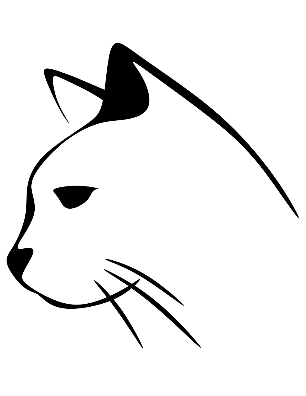 Cat Line Art printable cats coloring page