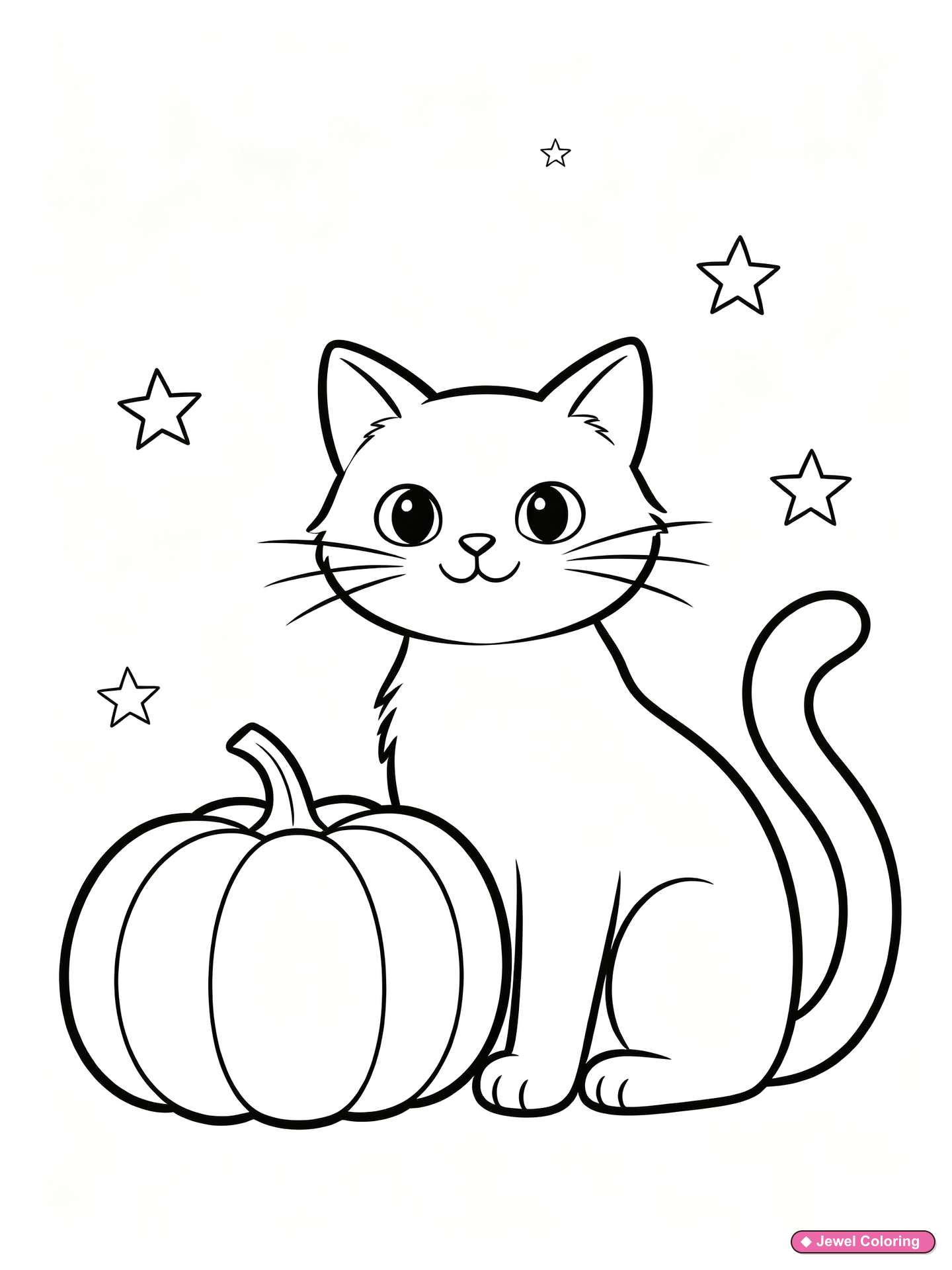 Halloween Cat Pumpkin Coloring Page printable cats coloring page