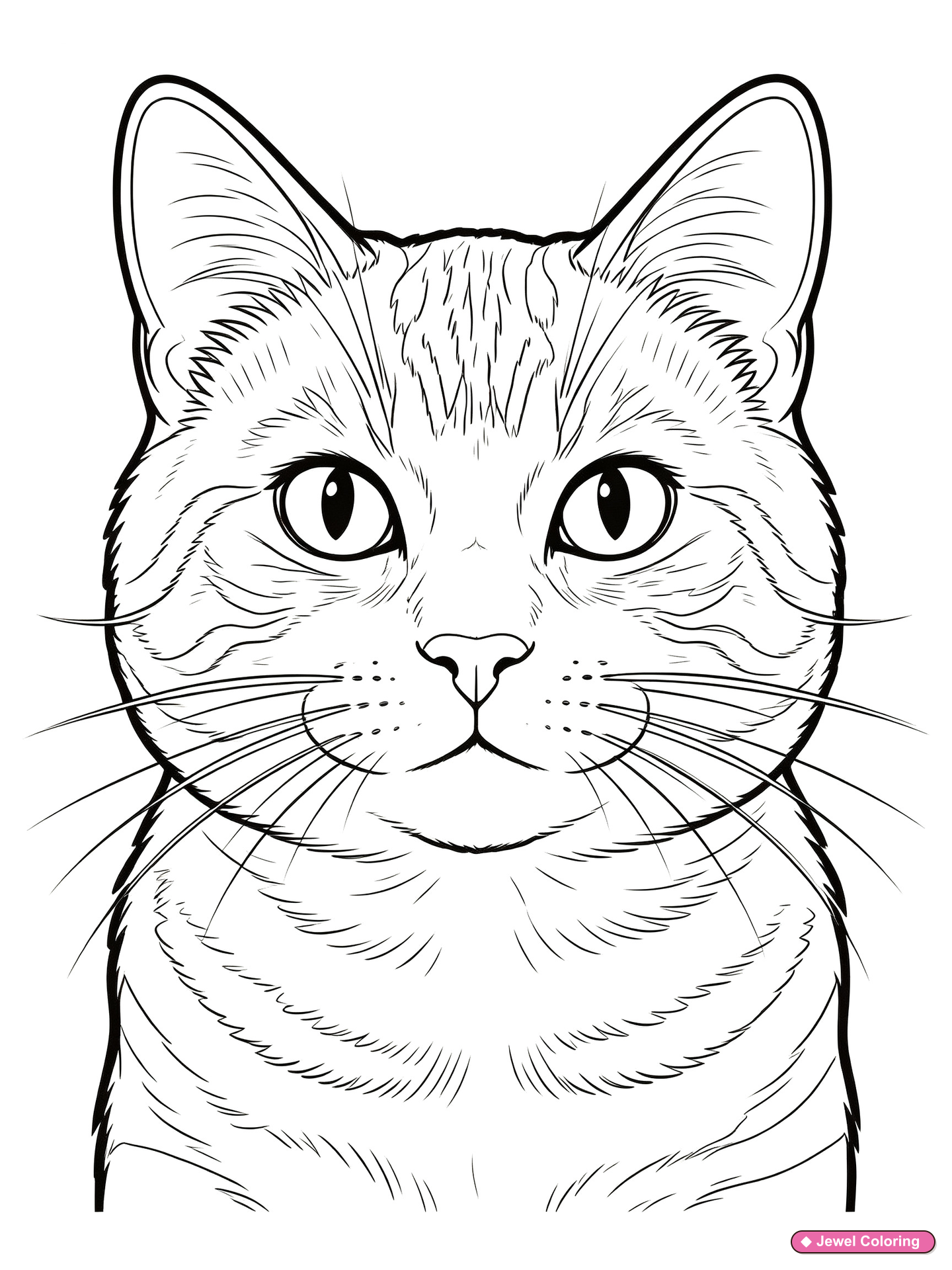 Realistic Tabby Cat Coloring Page printable cats coloring page