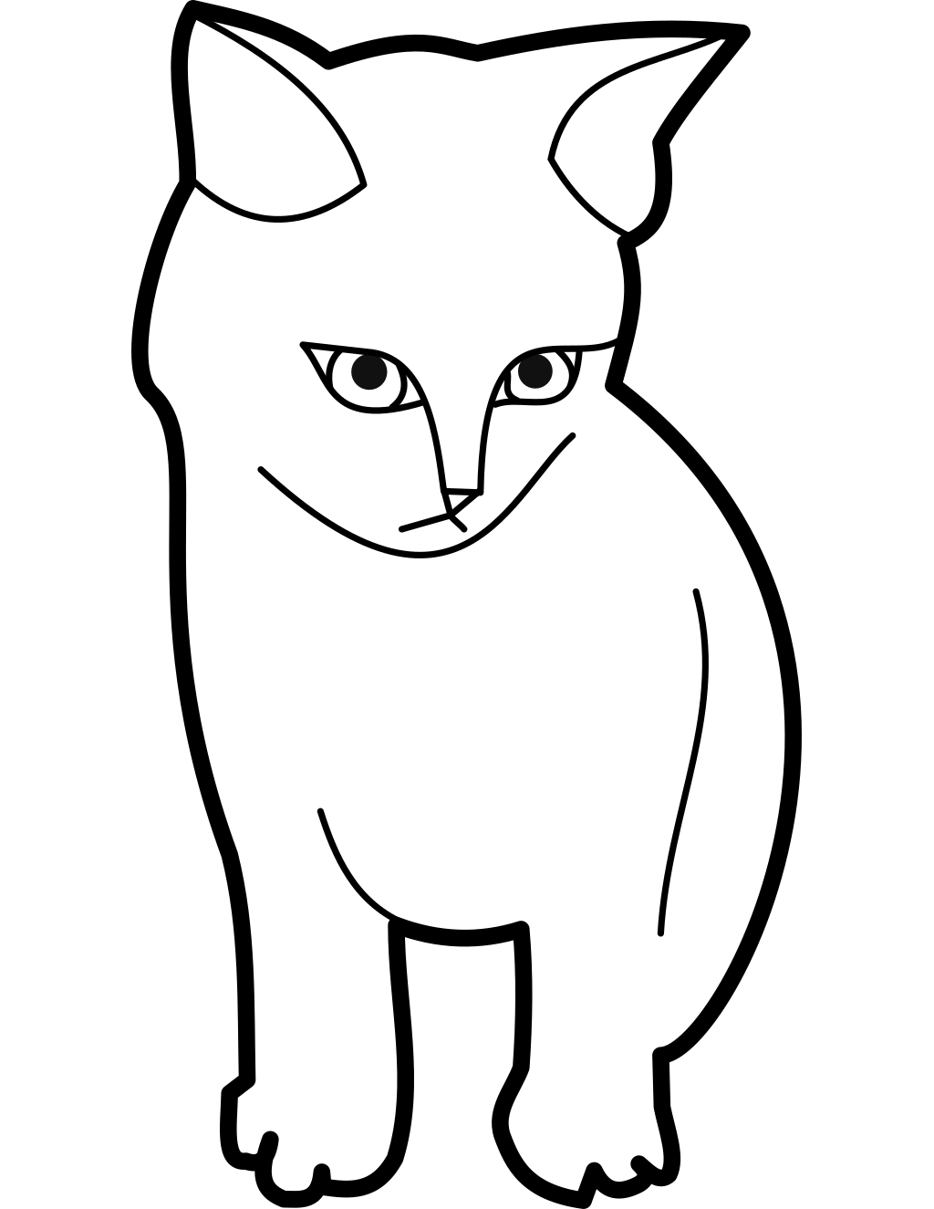 Sitting Cat Outline printable cats coloring page