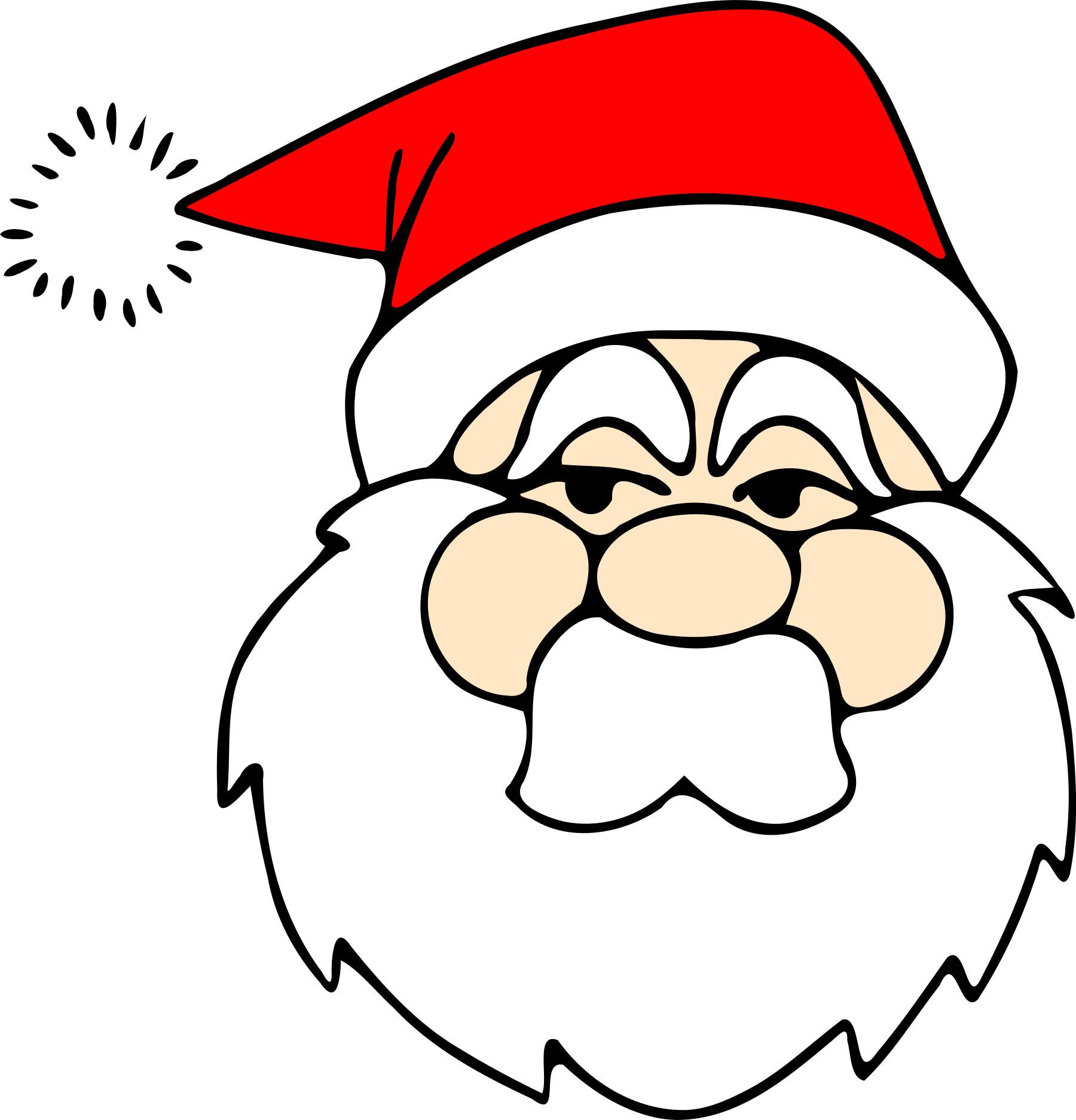 Santa Claus Line Art printable december coloring page