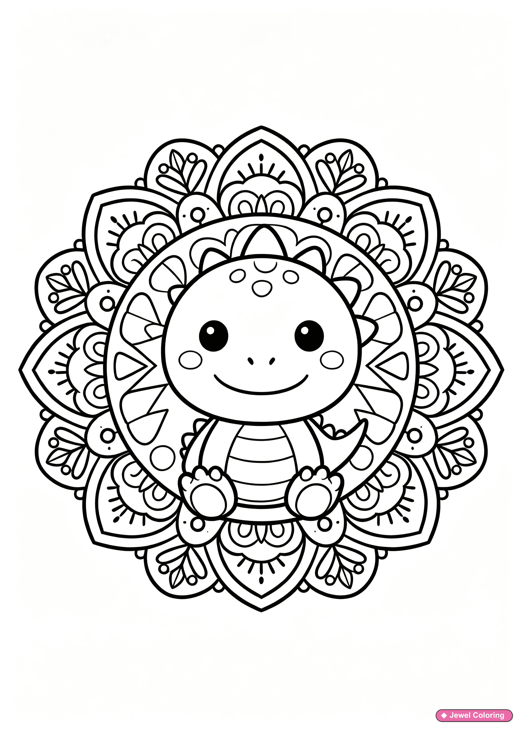 Baby Dinosaur With Butterfly Coloring Page printable dinosaurs coloring page