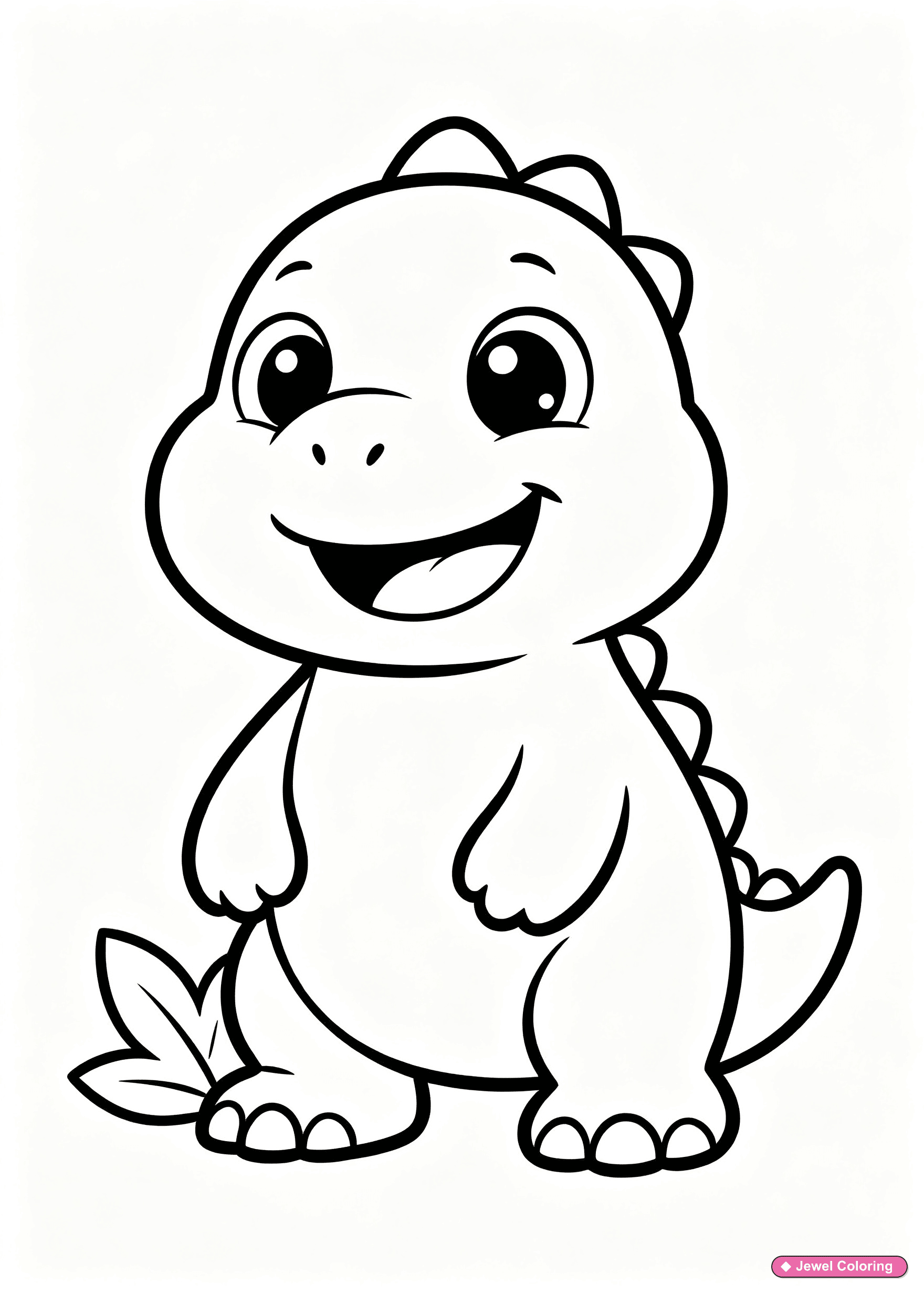 Cartoon Dinosaur Coloring Page printable dinosaurs coloring page