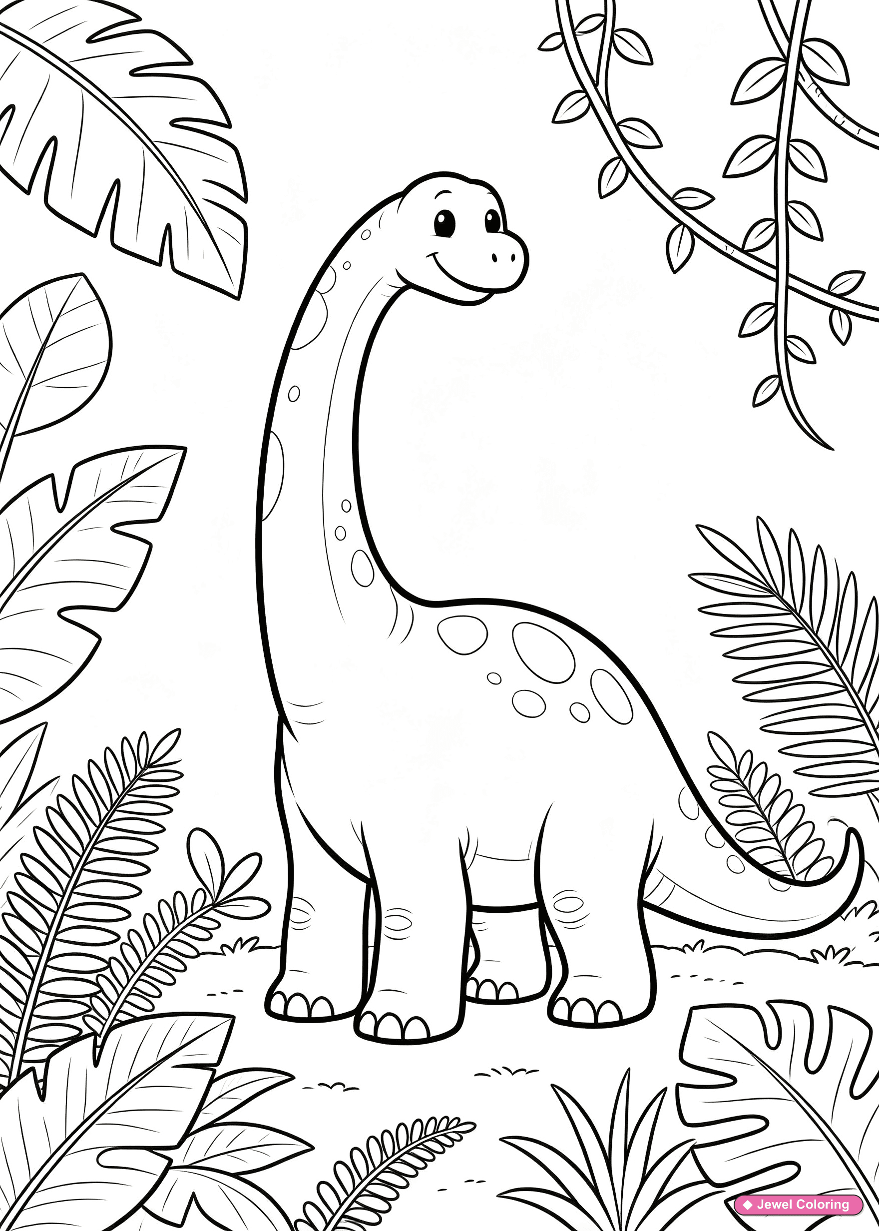 Christmas Dinosaur Coloring Page printable dinosaurs coloring page