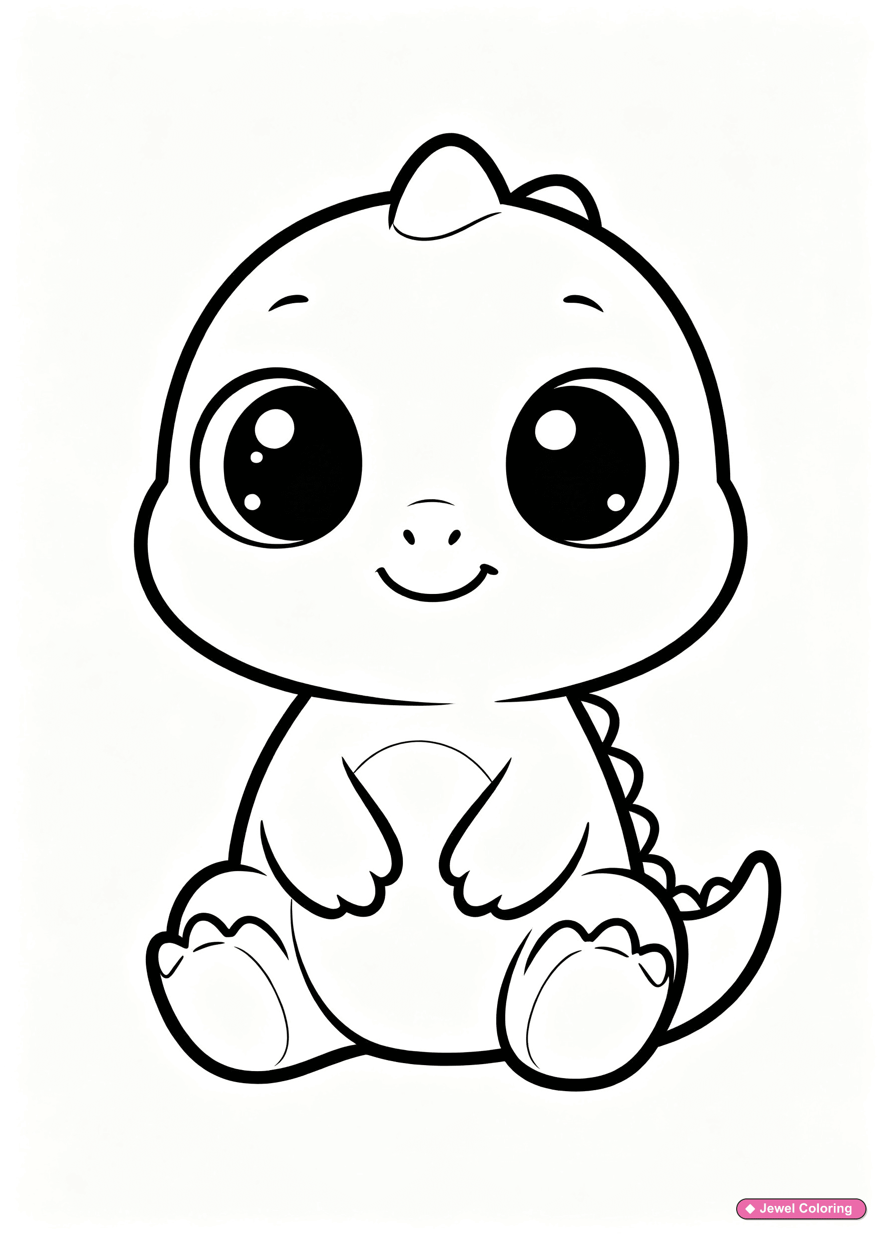 Cute Baby Dinosaur Coloring Page printable dinosaurs coloring page