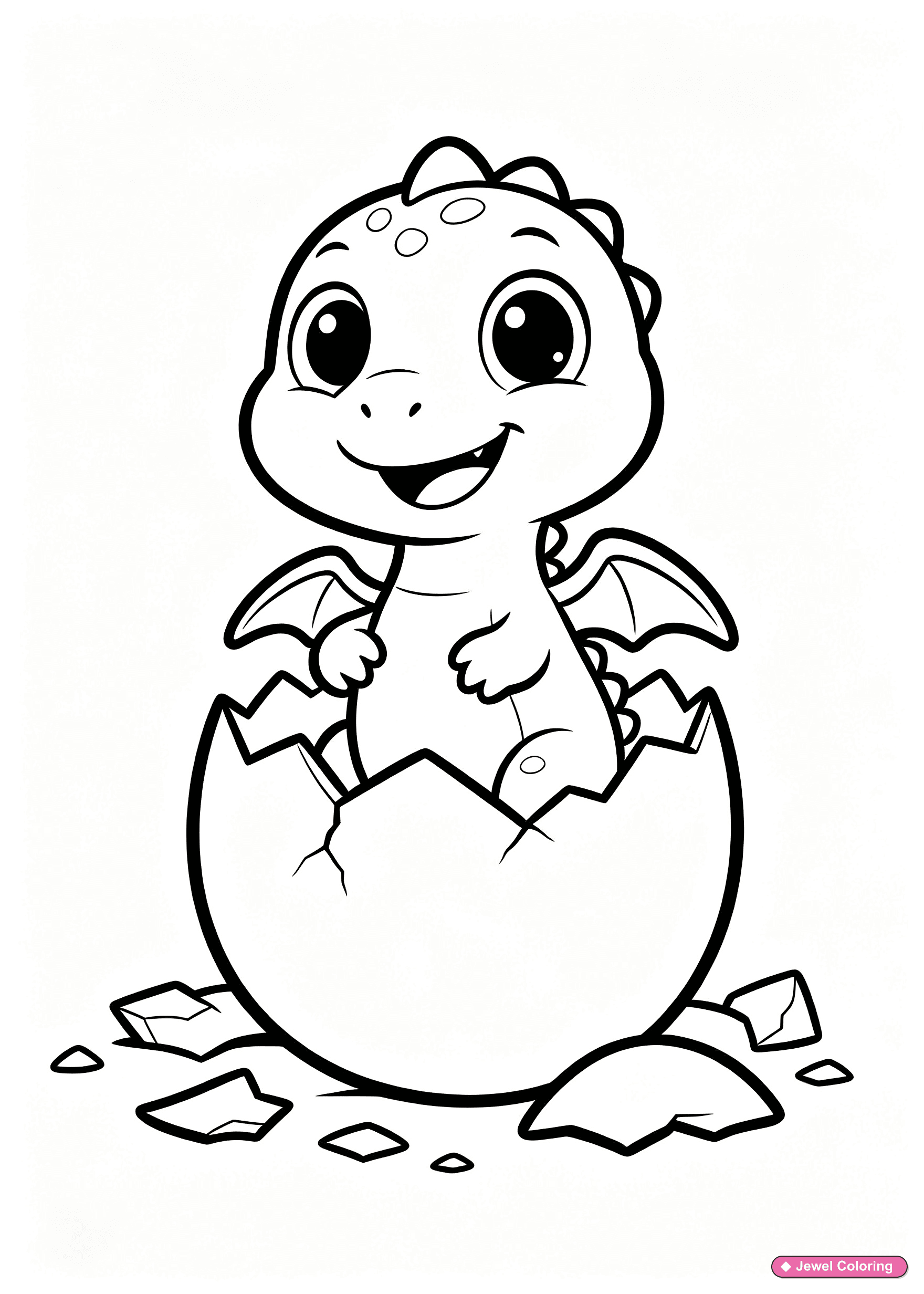 Dinosaur Hatching From Egg Coloring Page printable dinosaurs coloring page