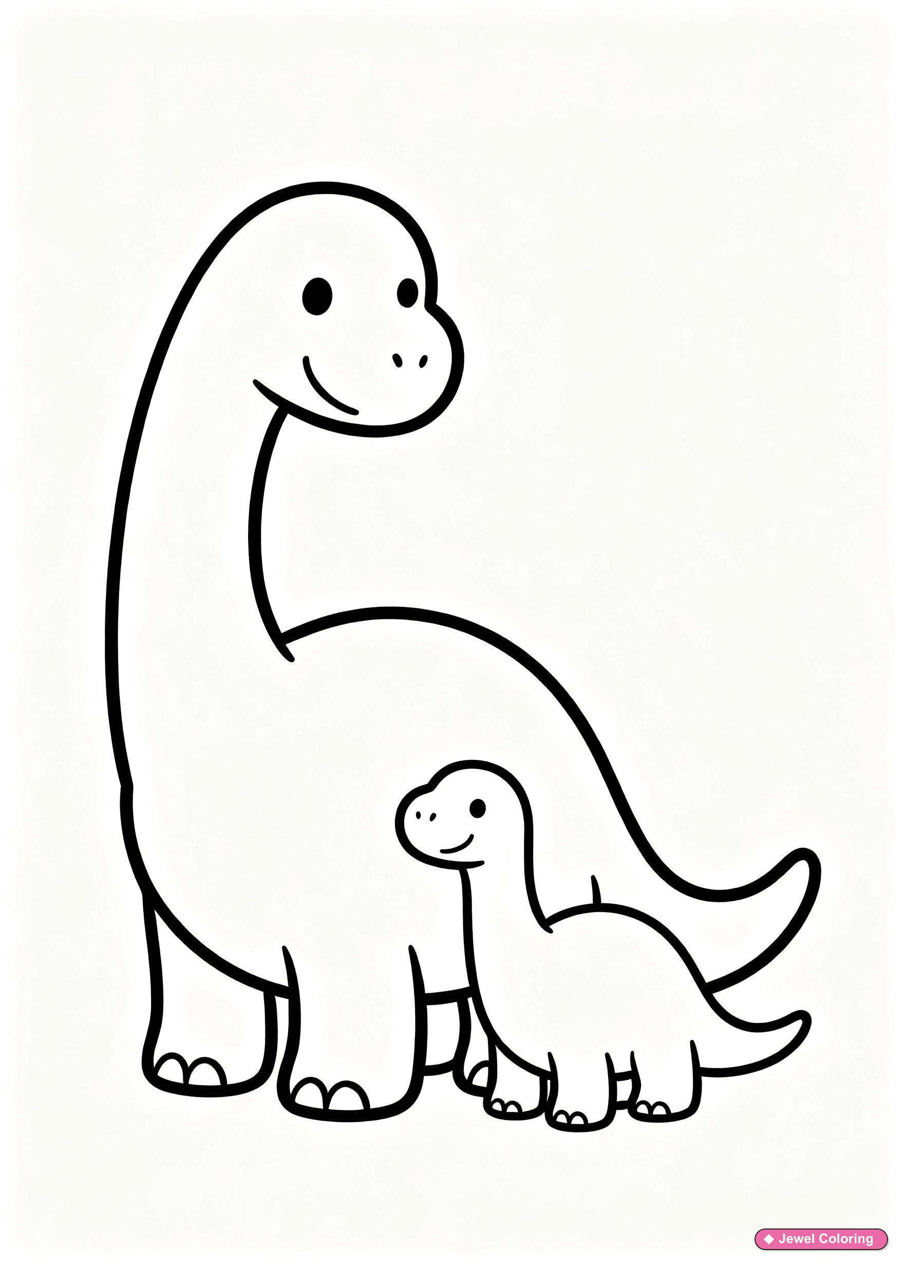 Mother And Baby Dinosaur Coloring Page printable dinosaurs coloring page