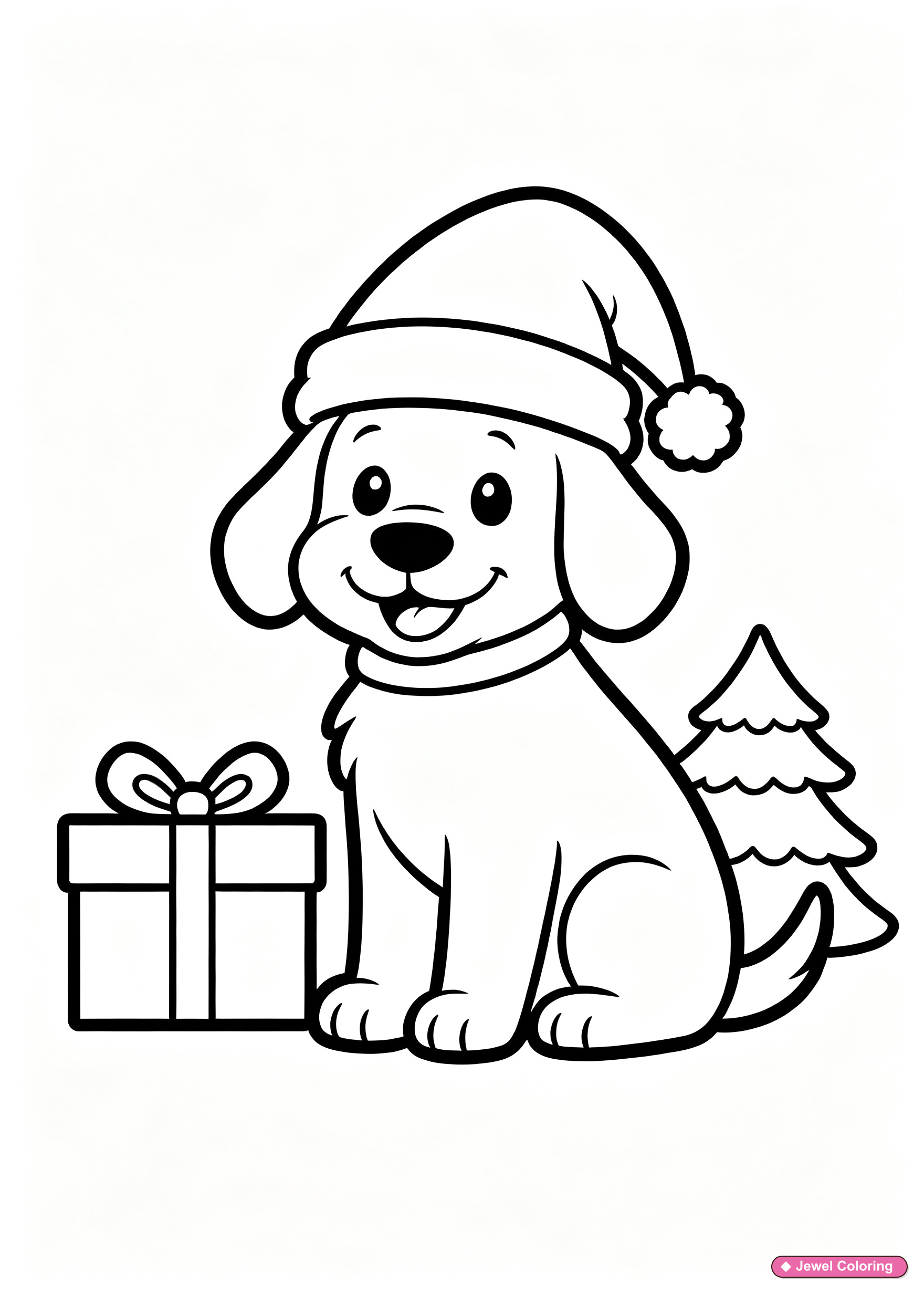 Christmas Dog Coloring Page printable dogs coloring page