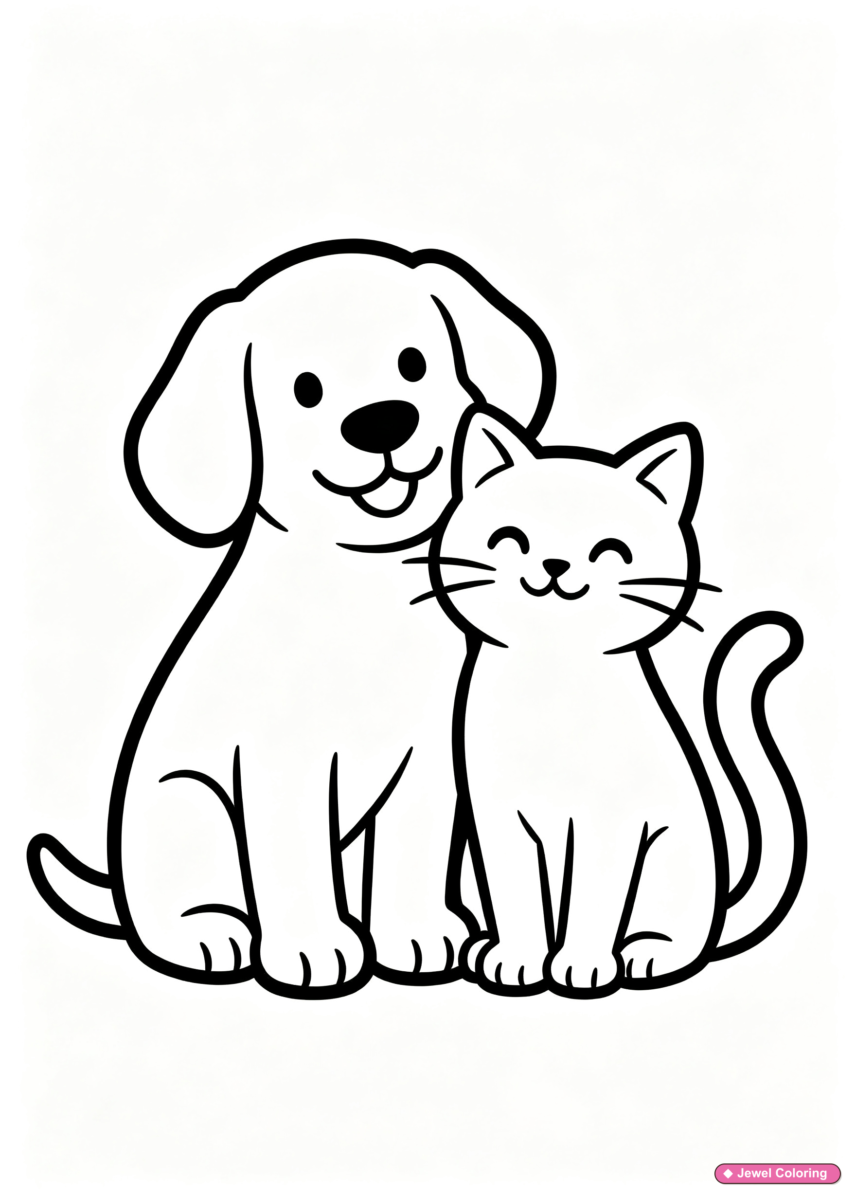 Dog And Cat Coloring Page printable dogs coloring page