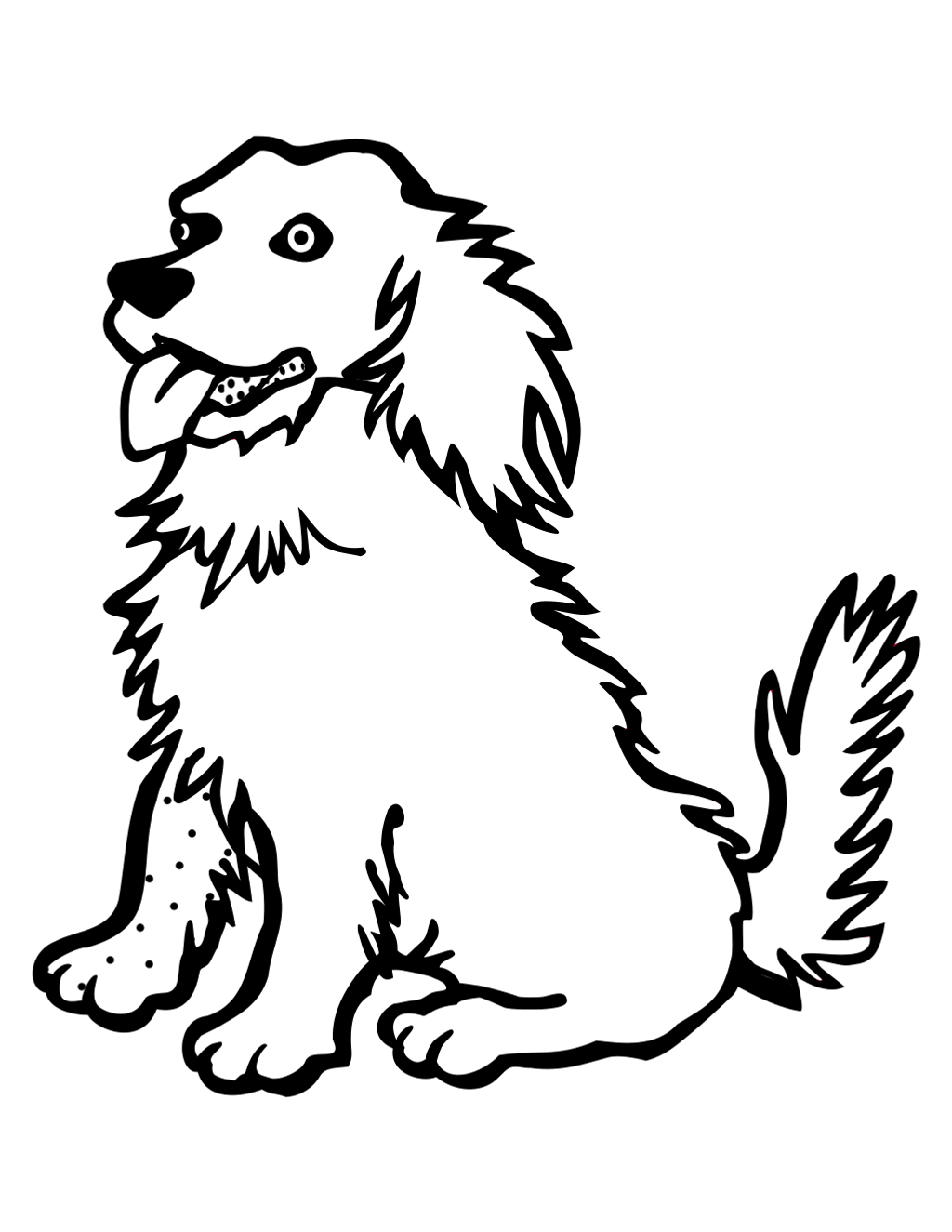 Dog Line Art Vector printable dogs coloring page