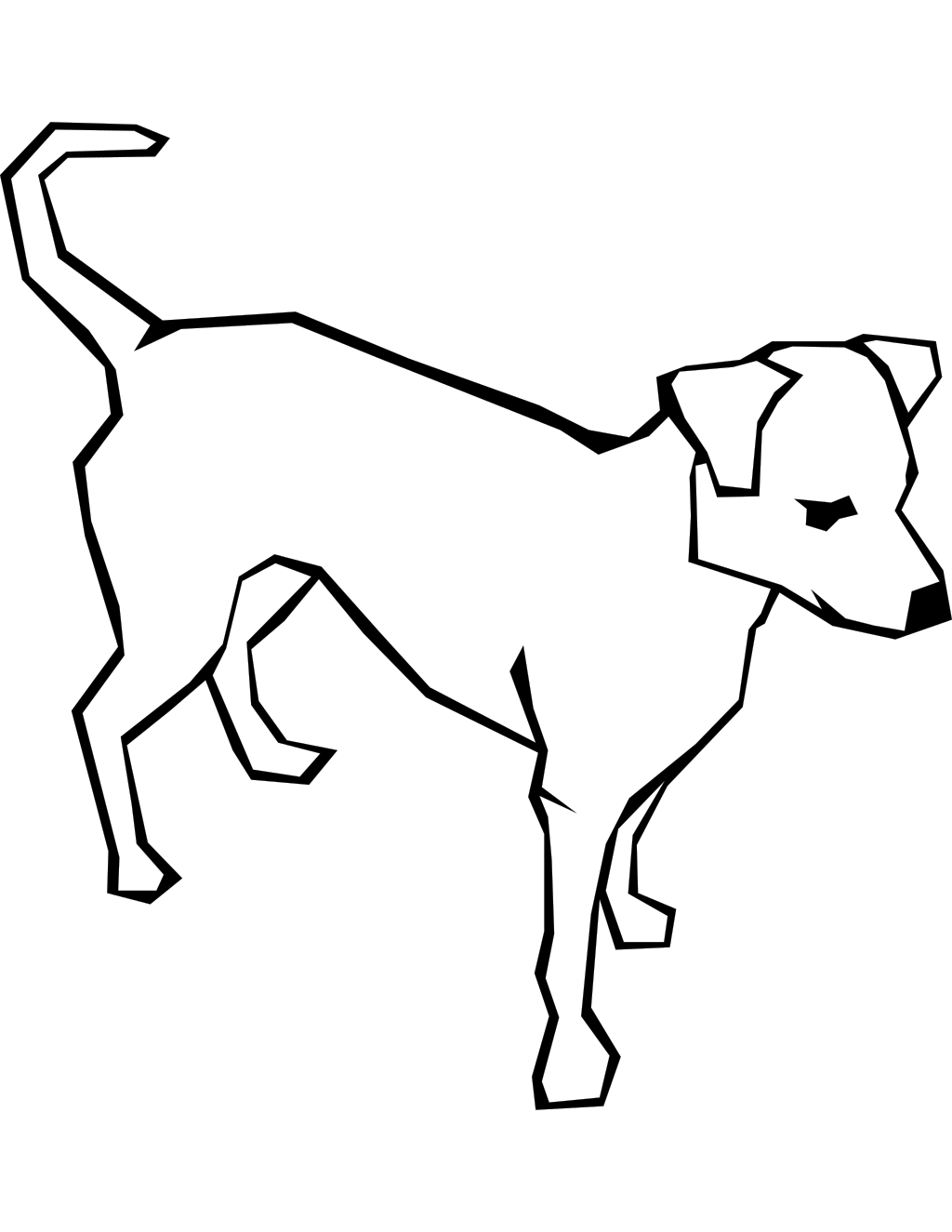 Dog Simple Drawing 02 printable dogs coloring page