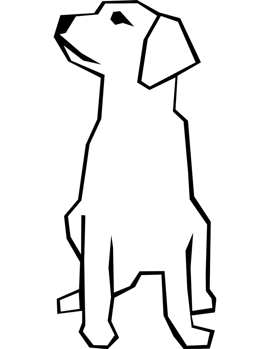 Dog Simple Drawing printable easy coloring page