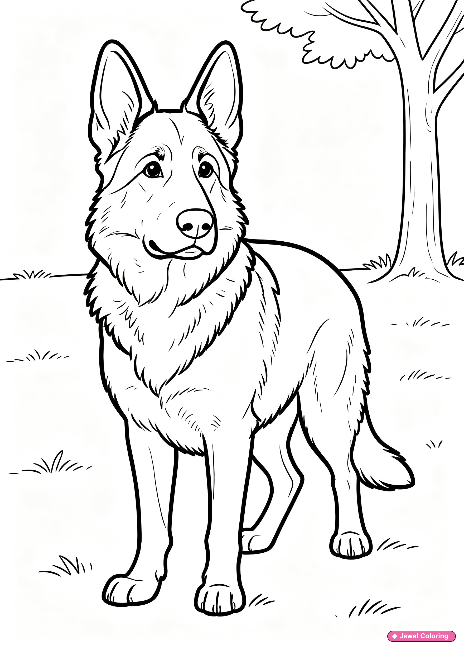 German Shepherd Dog Coloring Page printable dogs coloring page
