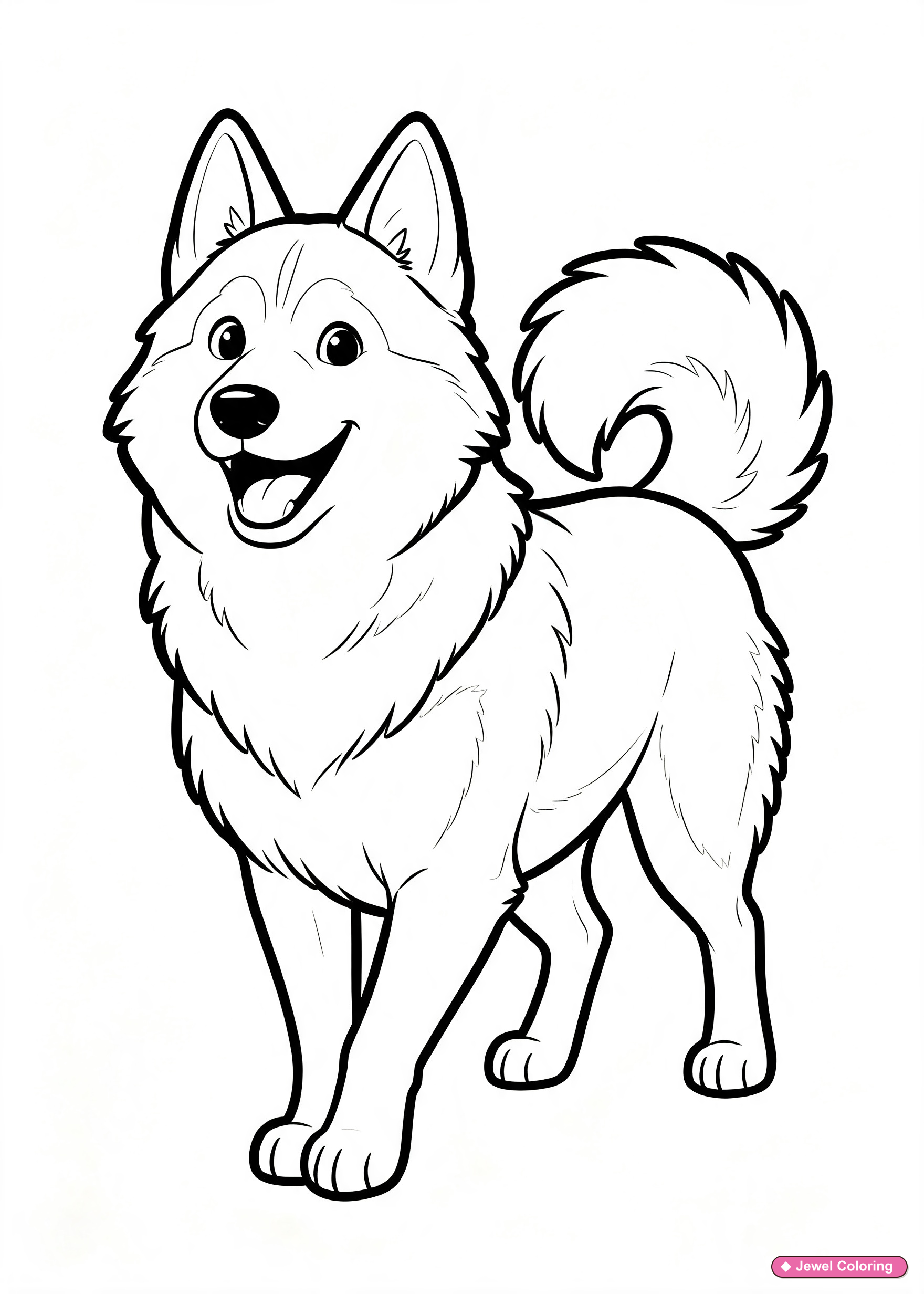 Husky Dog Coloring Page printable dogs coloring page