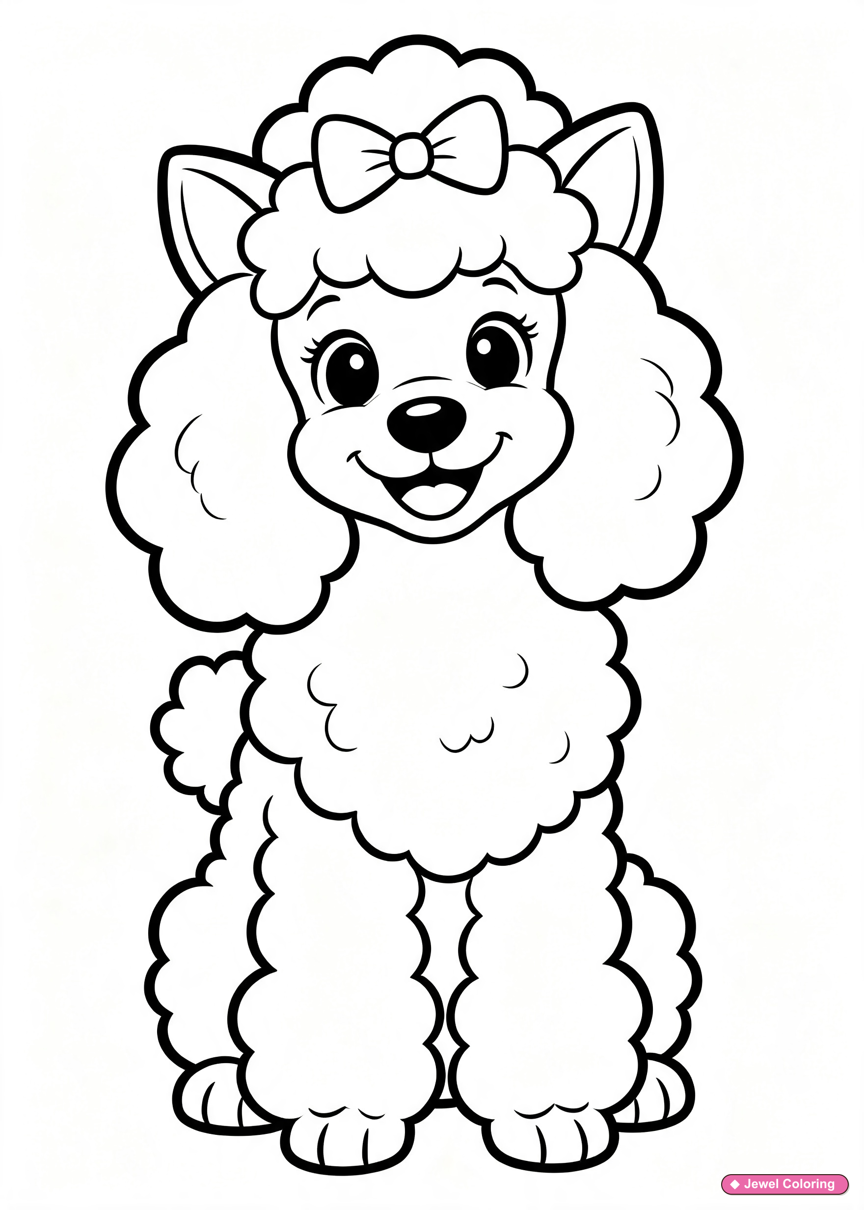 Poodle Dog Coloring Page printable dogs coloring page