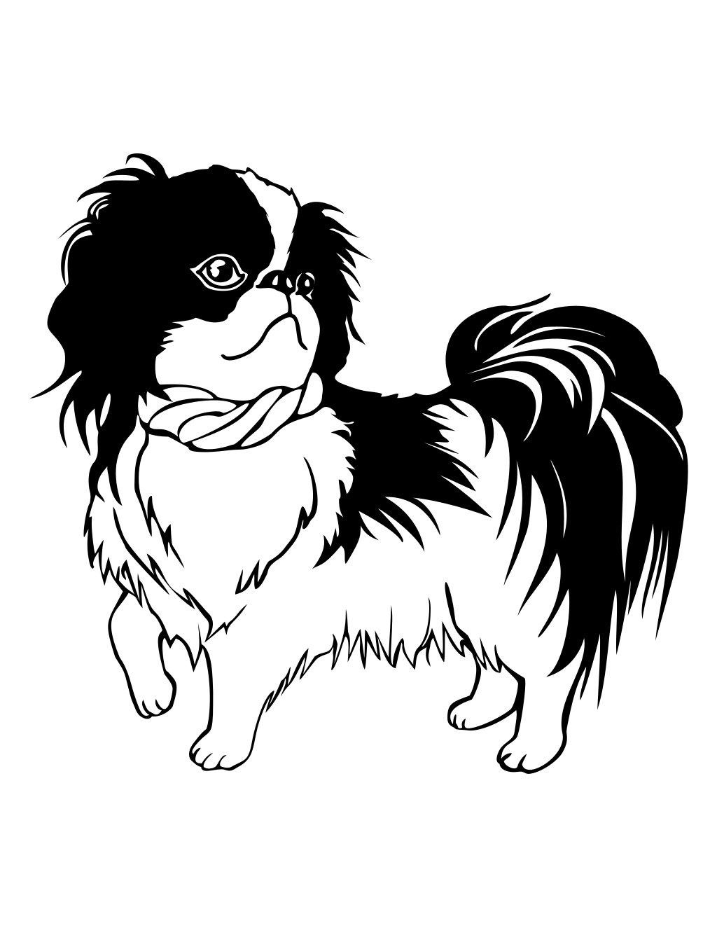Shih Tzu Dog Line Art printable dogs coloring page