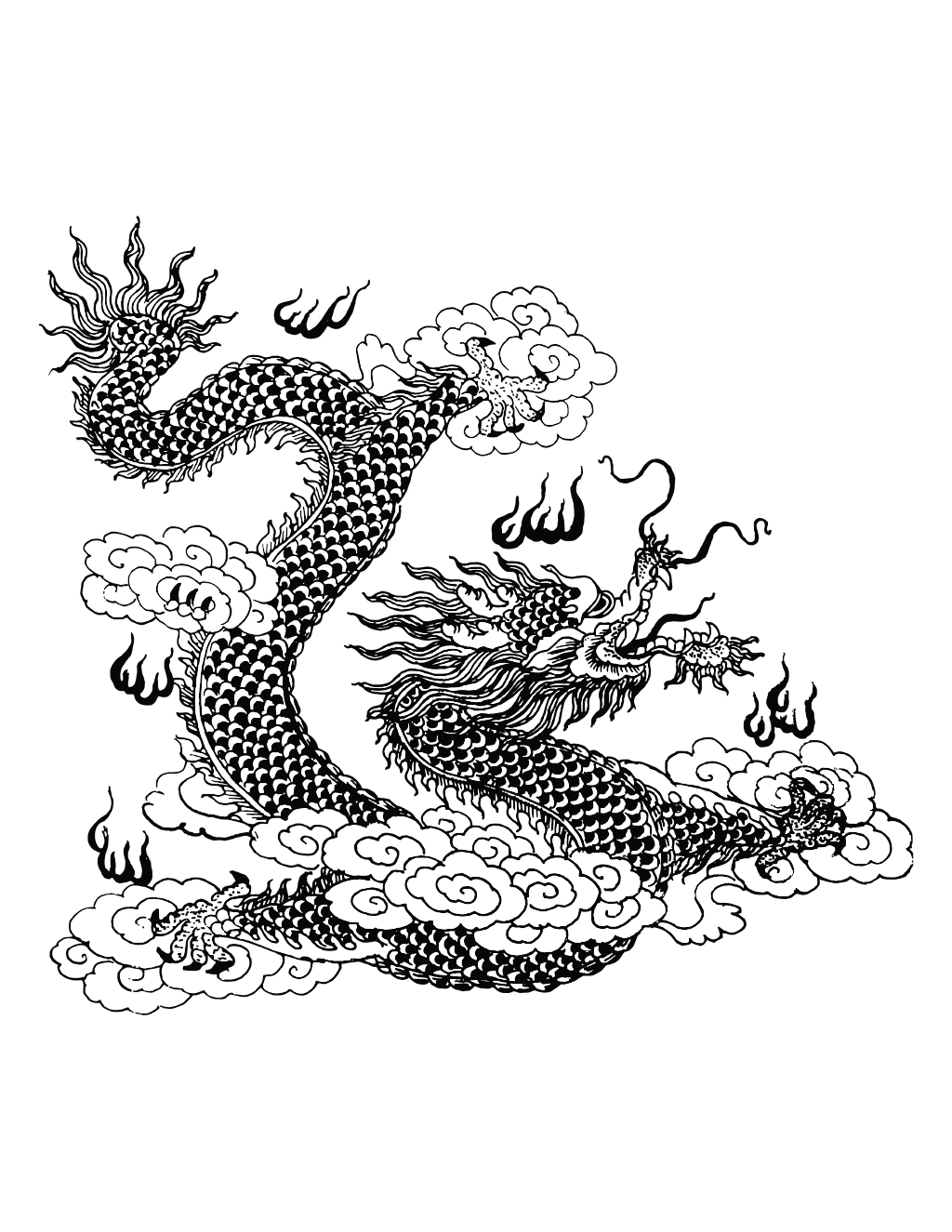 Dragon Outline printable dragons coloring page