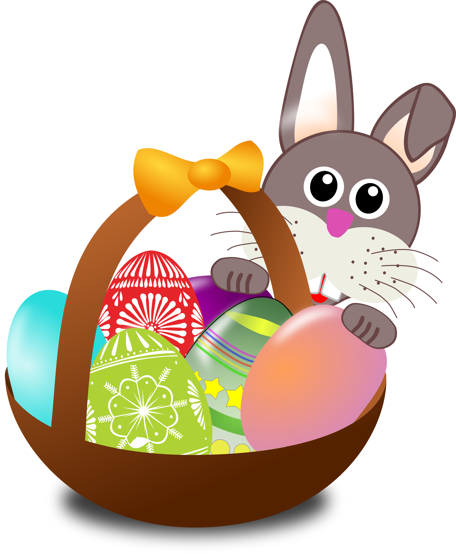 Bunny Easter Eggs Basket printable easter coloring page
