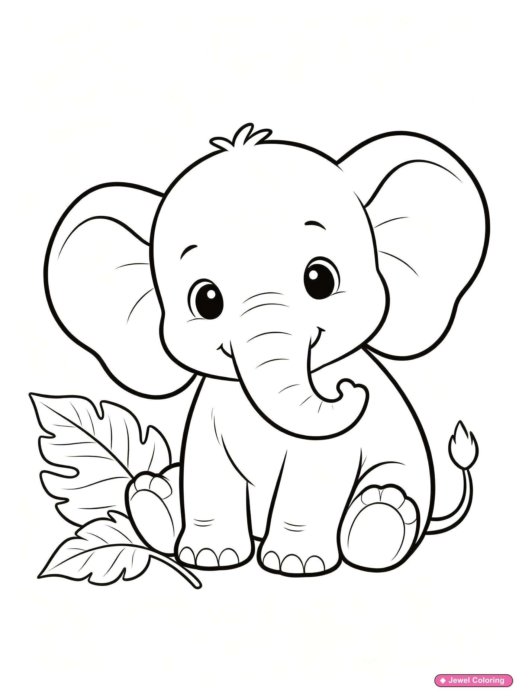 Elephants coloring sheet preview