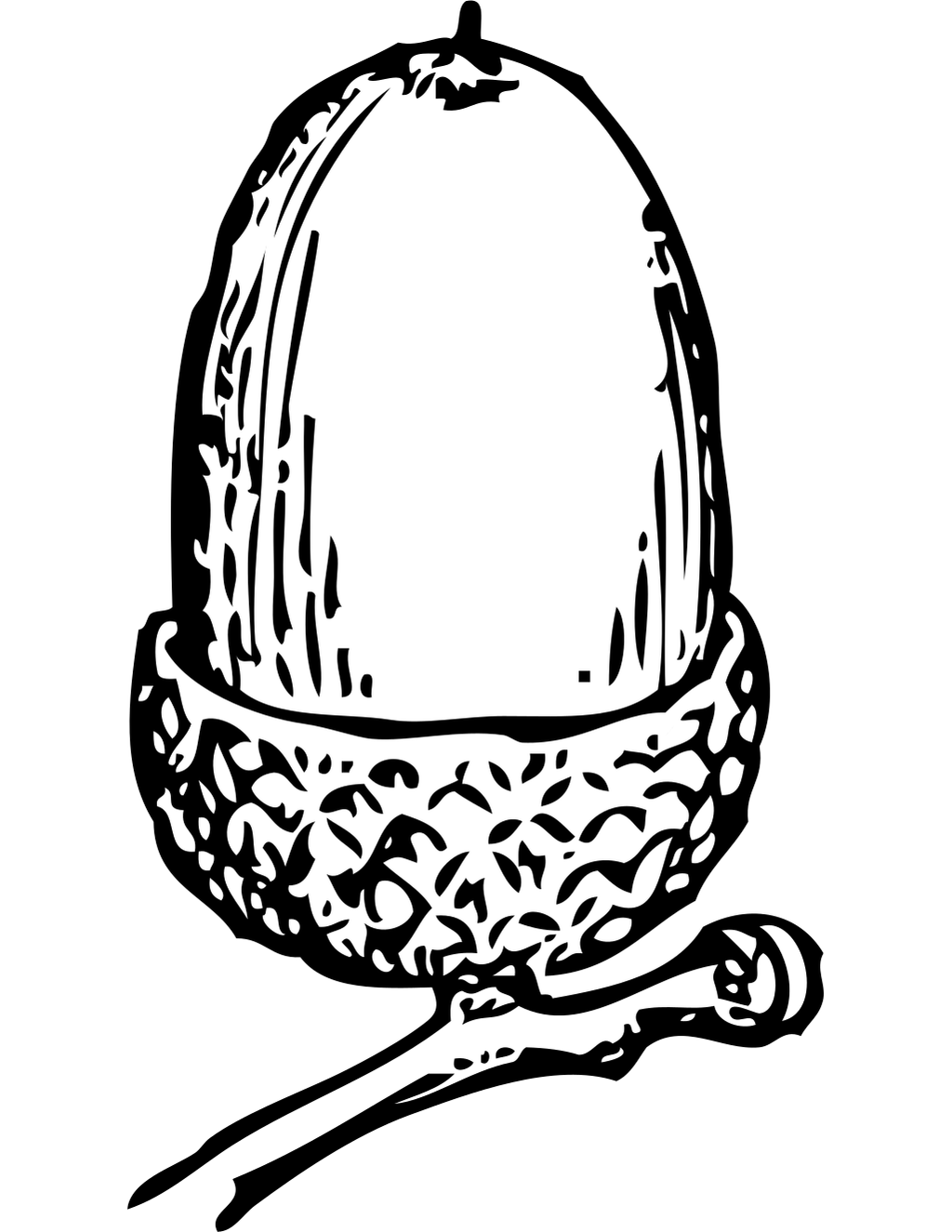 Acorn Vector Image printable fall coloring page