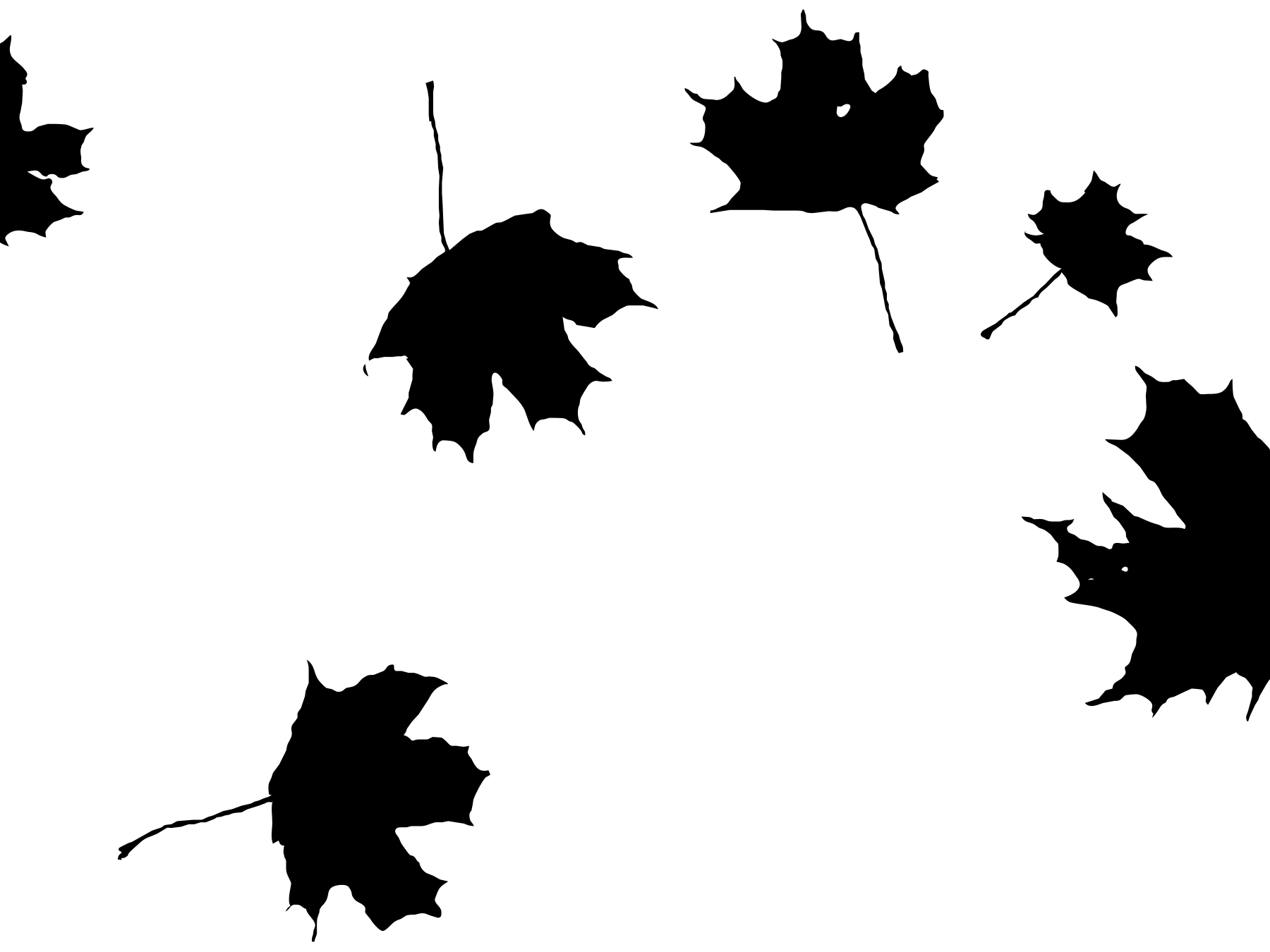 Monochrome Falling Leaves printable fall coloring page