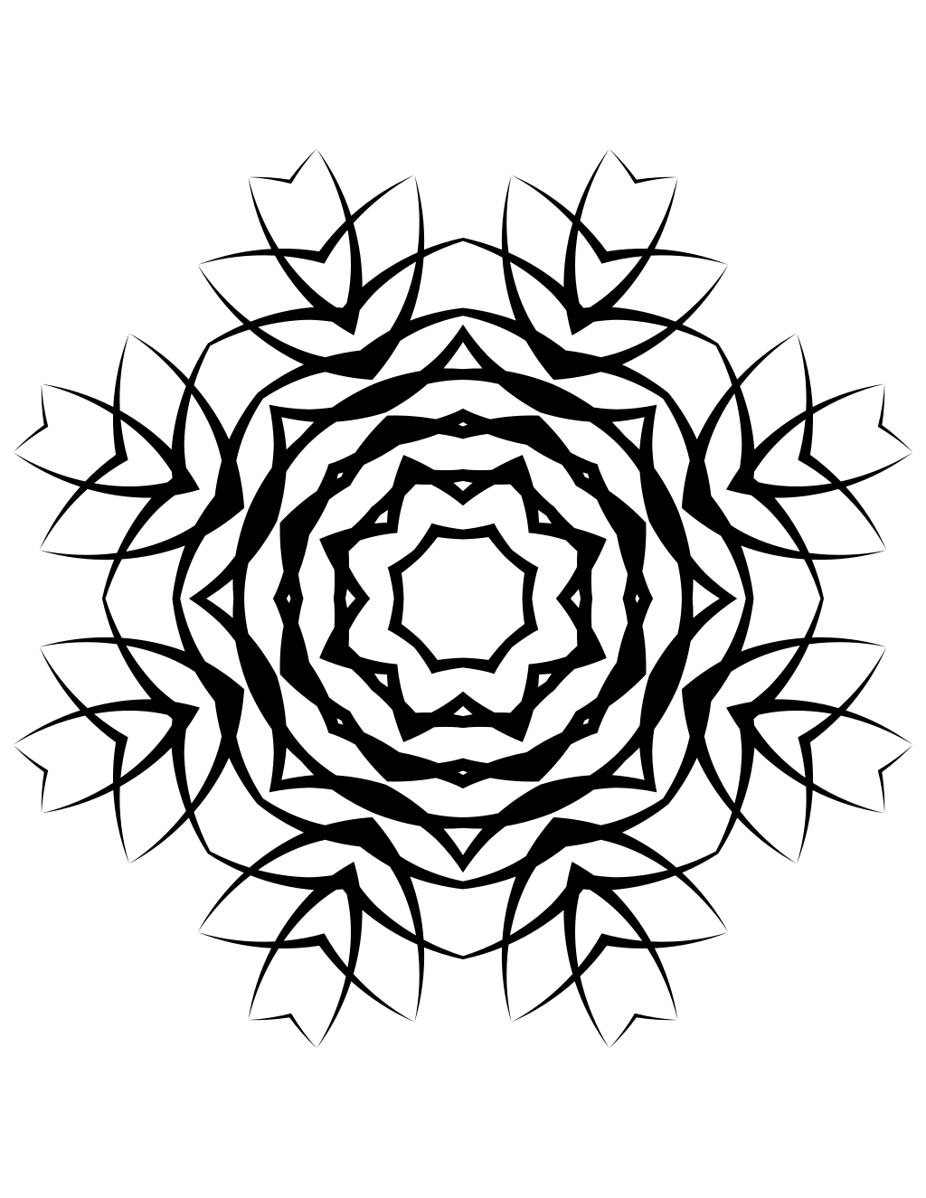 Flower Line Art 10 printable flowers coloring page