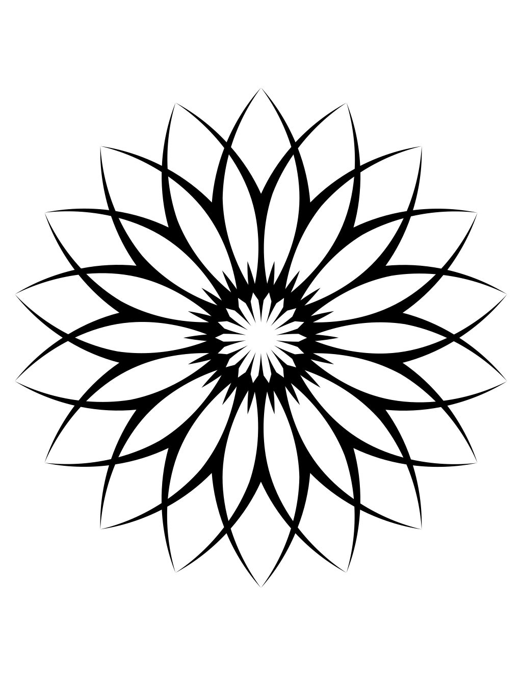 Flower Line Art 03 printable flowers coloring page