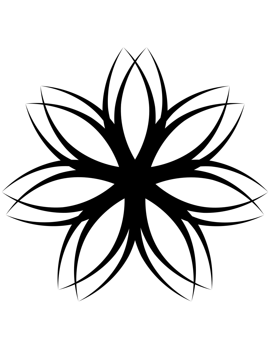 Flower Line Art 04 printable flowers coloring page