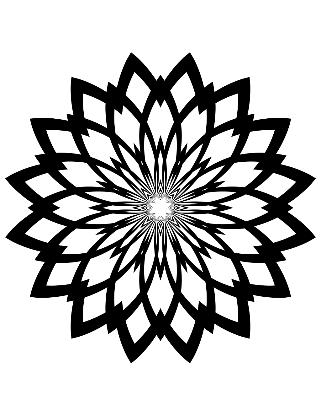 Flower Line Art 05 printable flowers coloring page