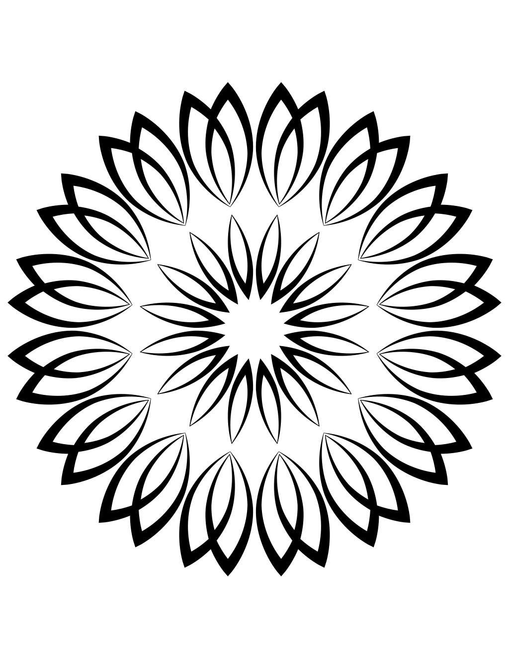 Flower Line Art 06 printable flowers coloring page