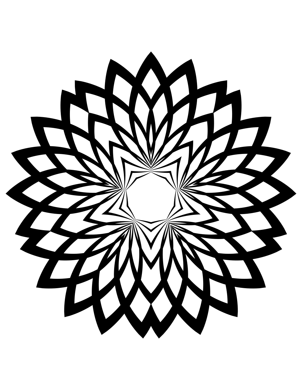 Flower Line Art 08 printable flowers coloring page