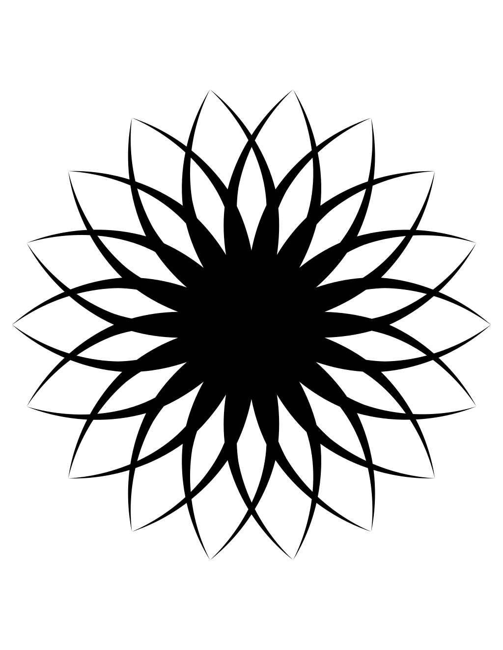 Flower Line Art 09 printable august coloring page
