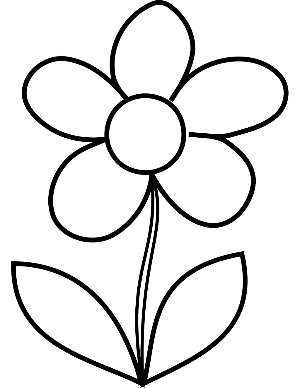 Flower Outline printable easy coloring page