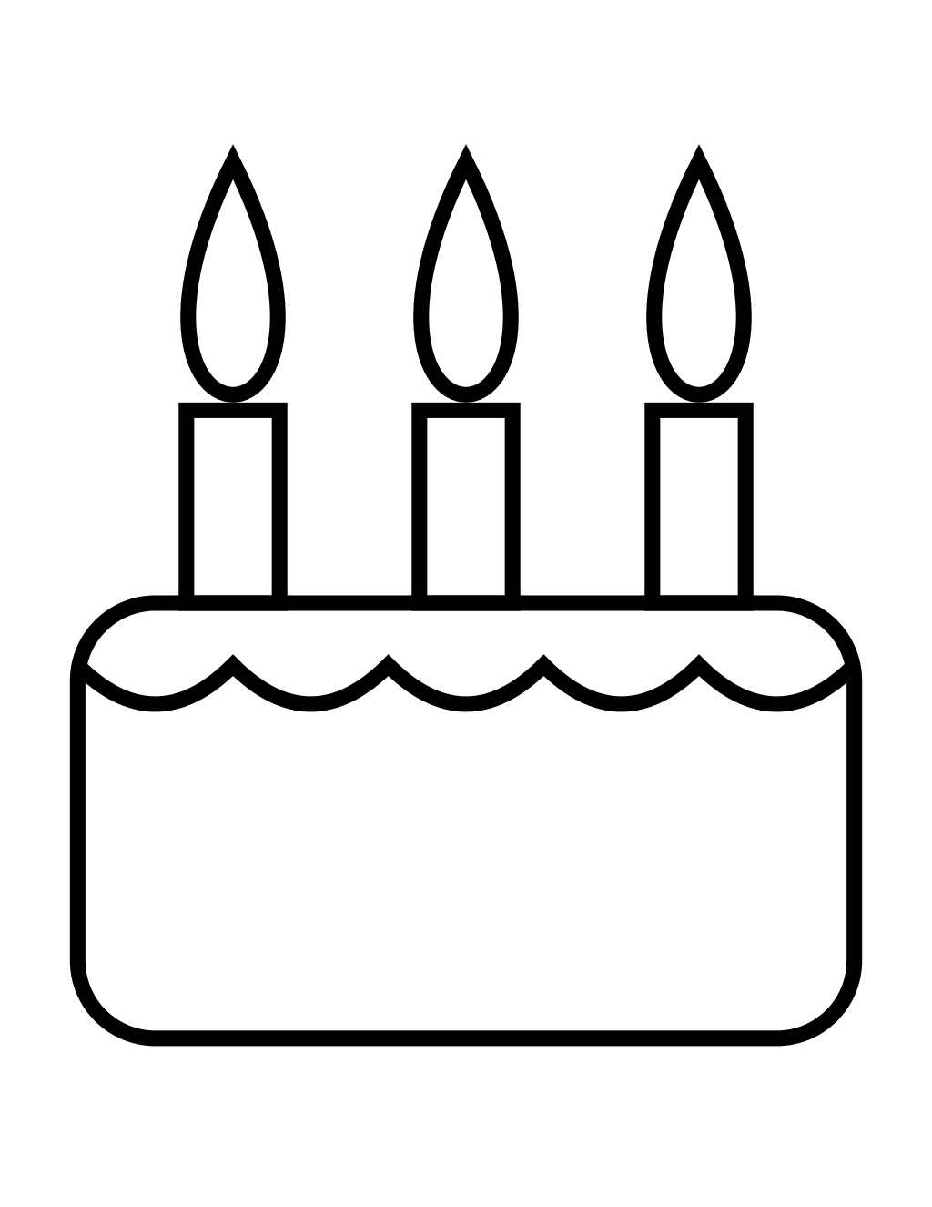 Birthday Cake printable easy coloring page