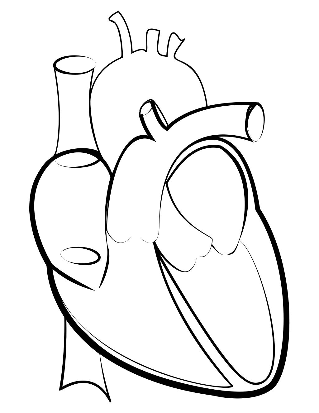 Heart Outline printable easy coloring page